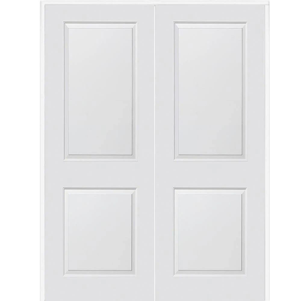 MMI Door 60 in. x 84 in. Smooth Carrara Both Active Solid Core Primed Molded Composite Double Prehung Interior Door