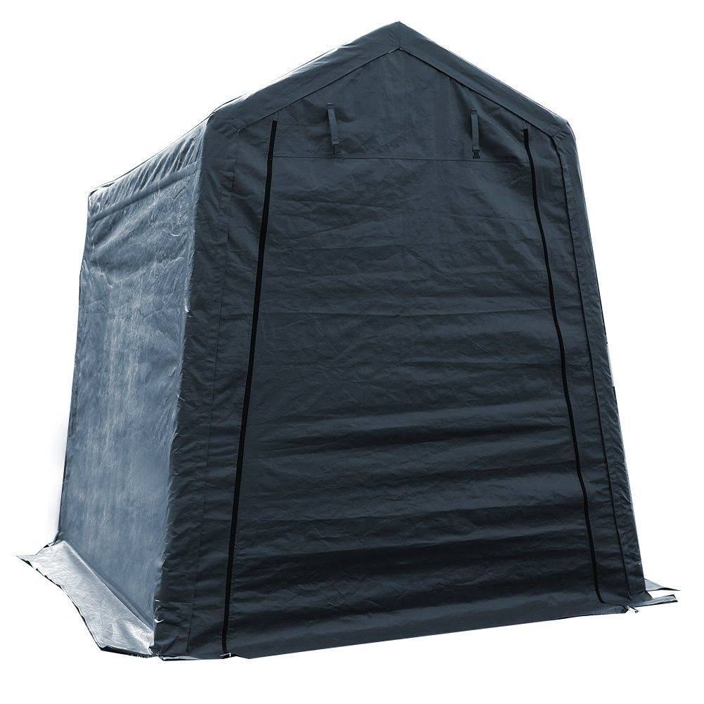 Abba Patio Storage Shelter 6 x 8- Feet Outdoor Shed Heavy Duty Canopy Grey