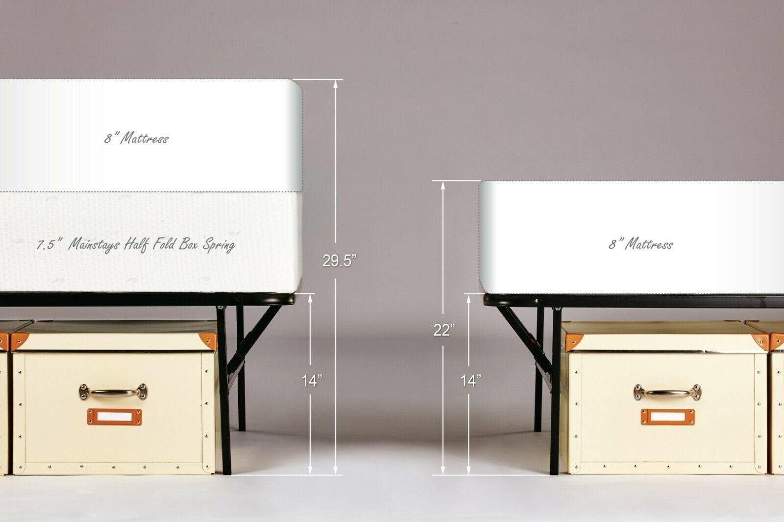 Mainstays 18 inch High Profile Foldable Steel Bed Frame, Powder-Coated Steel, Size: Twin, Black