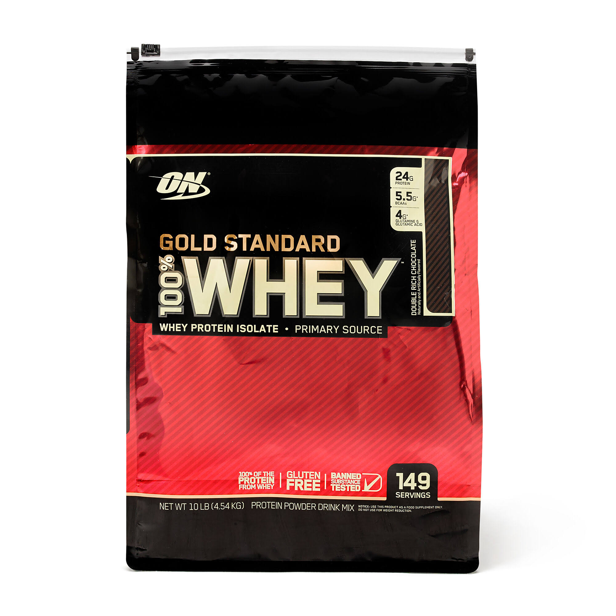 Optimum Nutrition Gold Standard 100% Whey Protein, Double Rich Chocolate - 10 lb bag