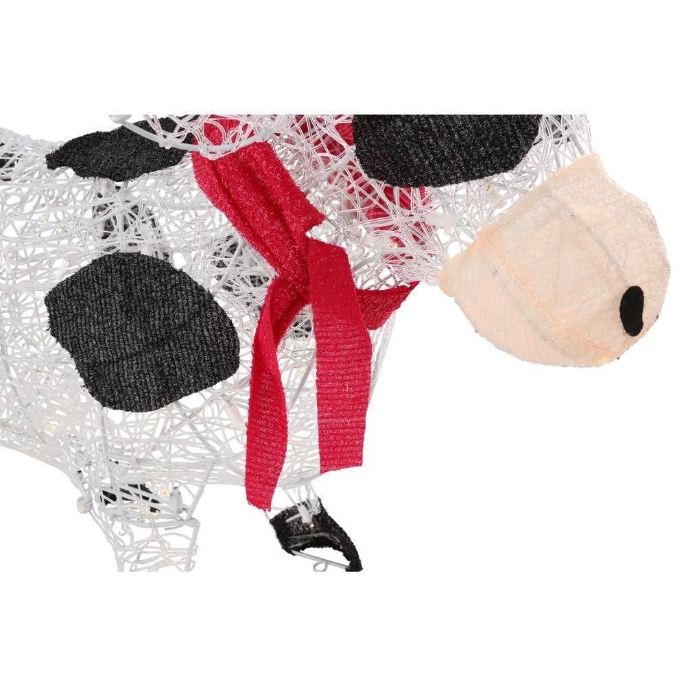36 in. Pre-Lit Cow with Santa Hat