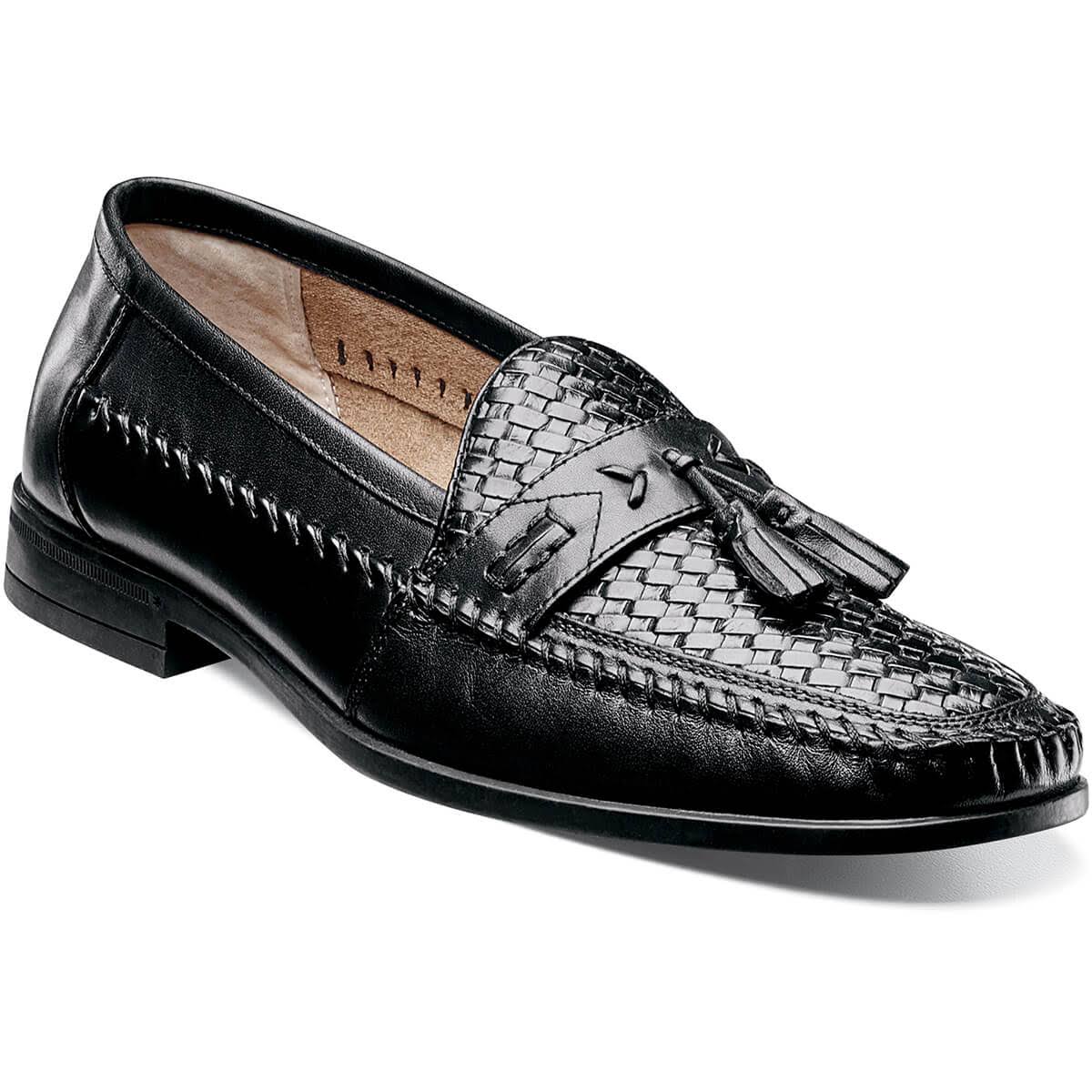 Nunn Bush Men&s Strafford Woven Tassel Loafer Black 8.5 W