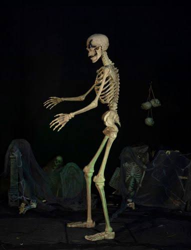 Seasonal Visions International - 8ft Towering Skeleton with Posable Arms Moving Jaw