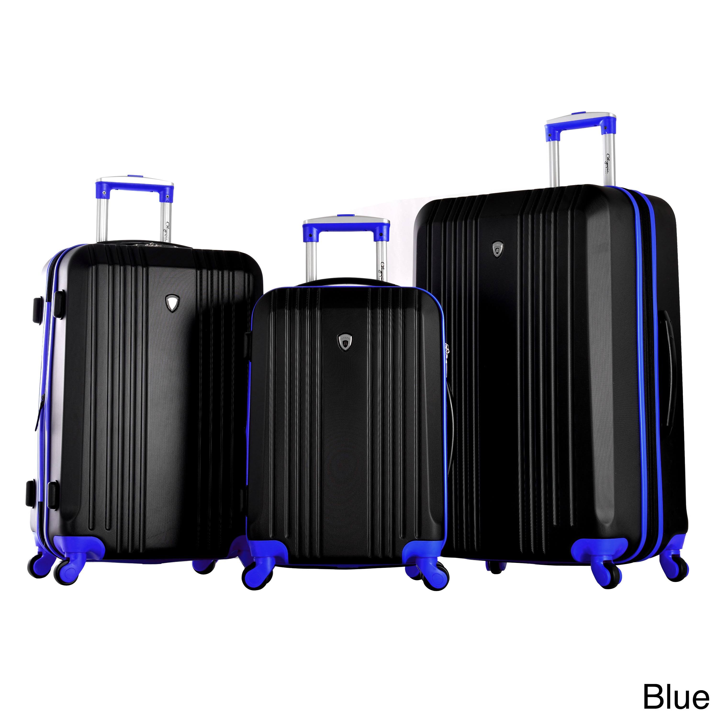 Olympia Apache 3-Piece Hardside Spinner Luggage Set (Blue)