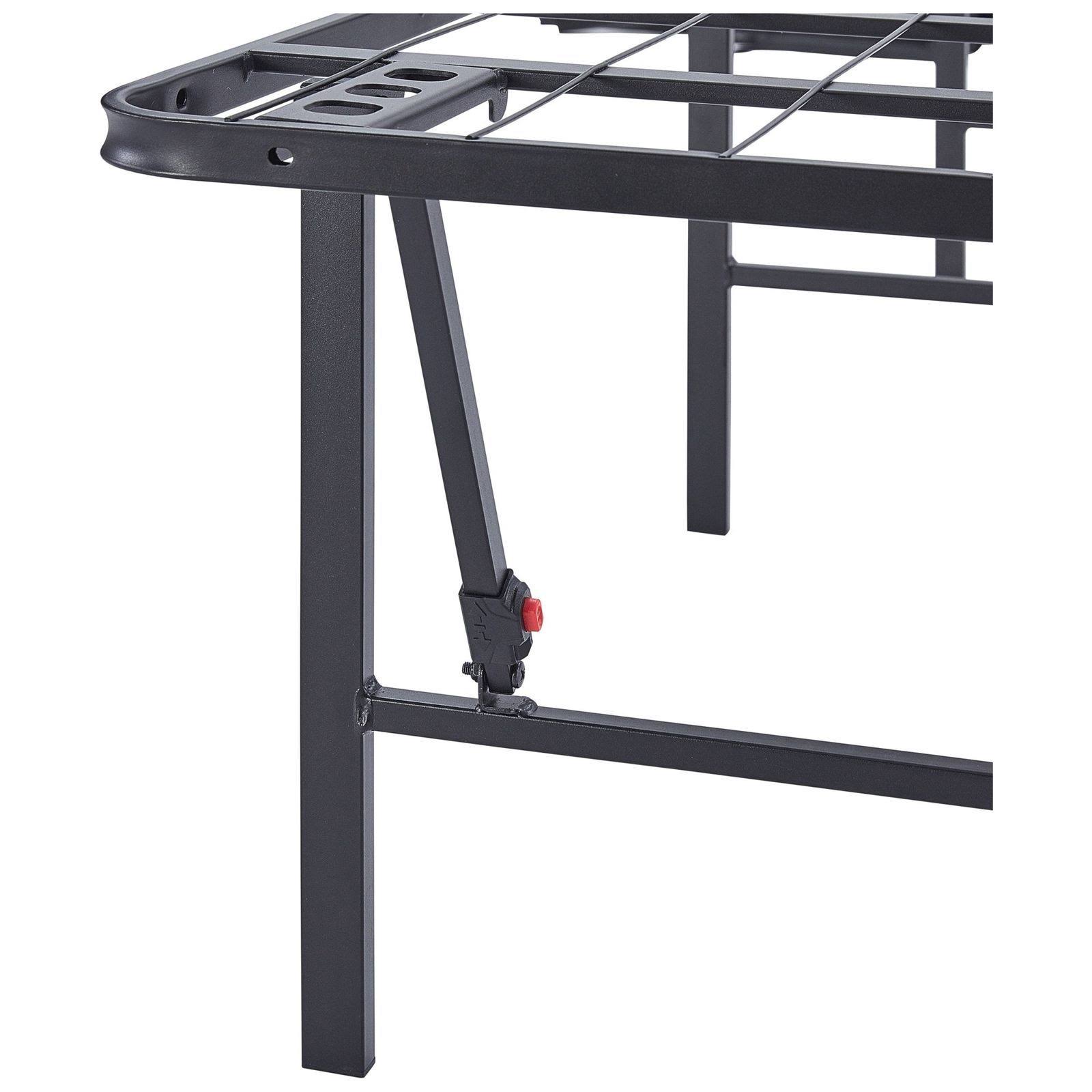 Mainstays 18 inch High Profile Foldable Steel Bed Frame, Powder-Coated Steel, Size: Twin, Black