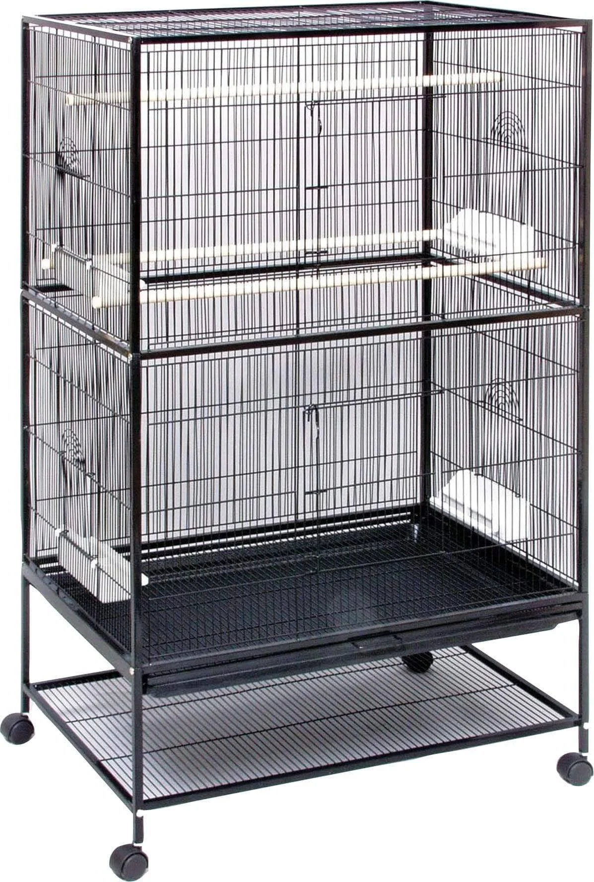 Prevue Pet Products Wrought Iron Flight Cage With Stand Chalk, Black