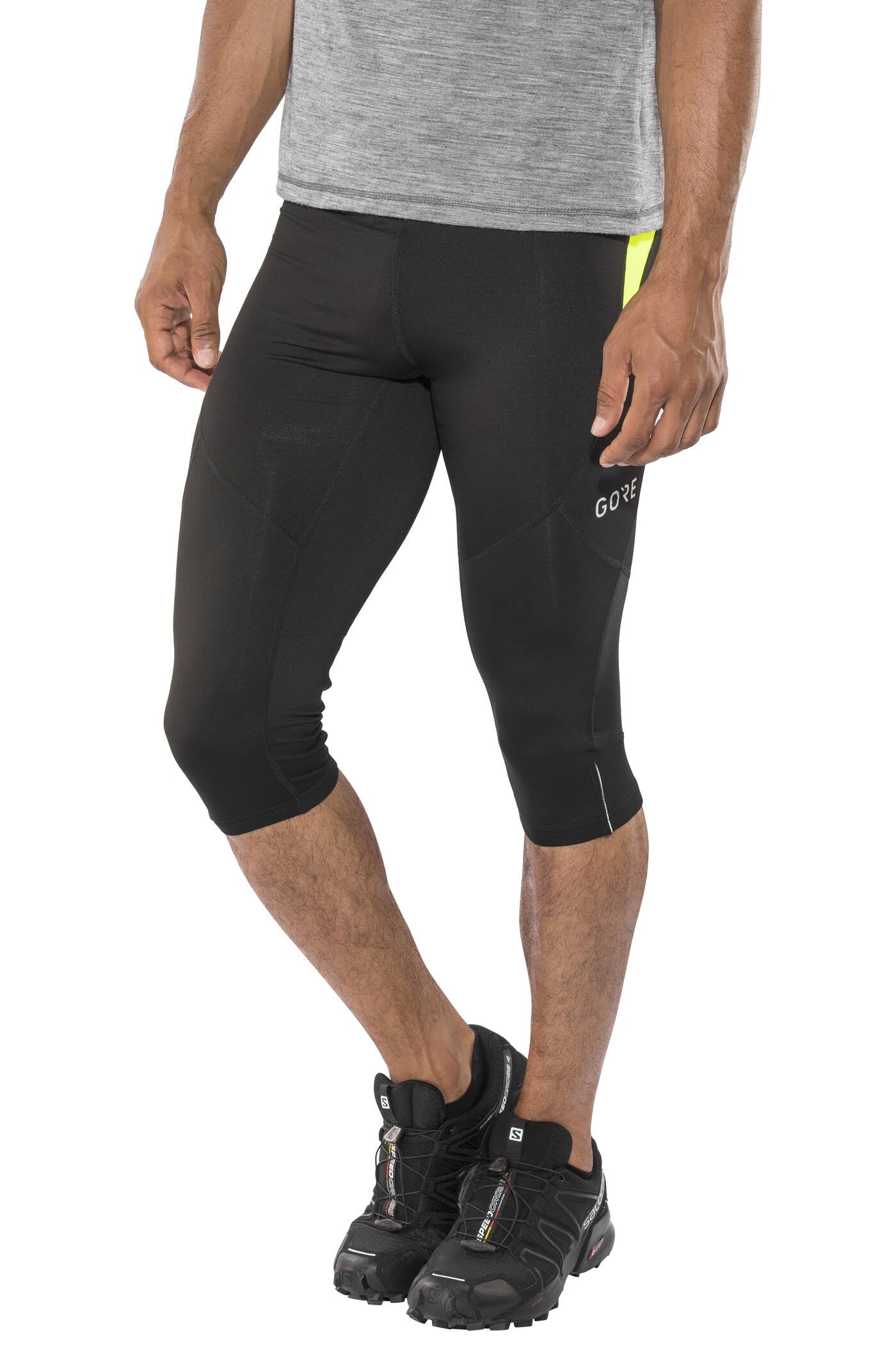 Gore Wear R3 3/4 Tights Men Black/Neon Yellow