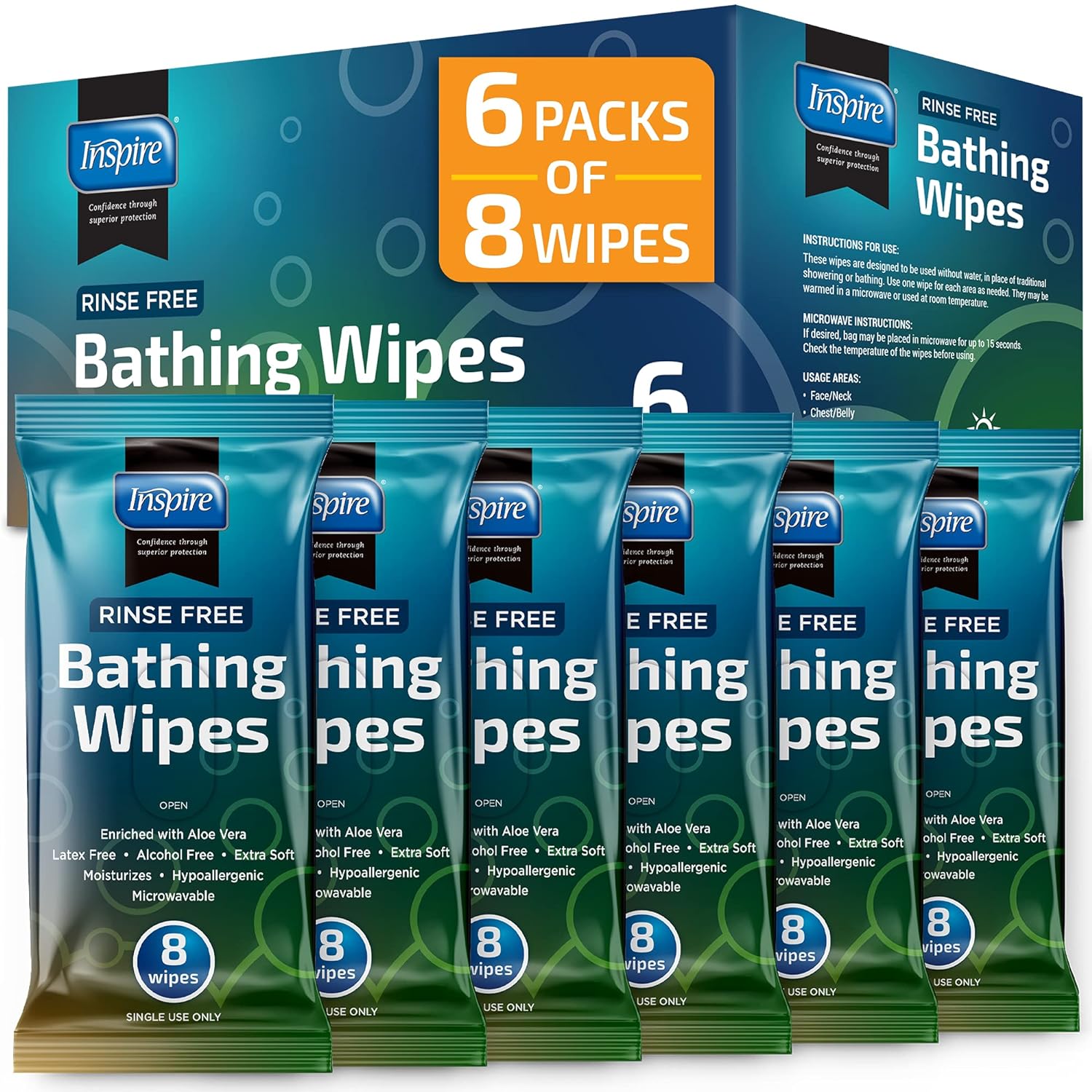 Rinse Free Body Wash Wipes | Bathing Wipes, Shower Wipes - Rinse Free Wet Wipes | Strong Extra Large With Aloe, Wipes For Adults, Body Wipes For Adults Bathing | Cleansing Adult Wipes Washcloths