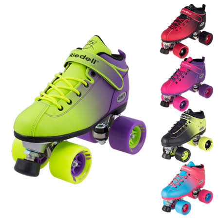 Riedell Quad Roller Skates - Dart Ombre- Fade Color, Size: 5, Pink