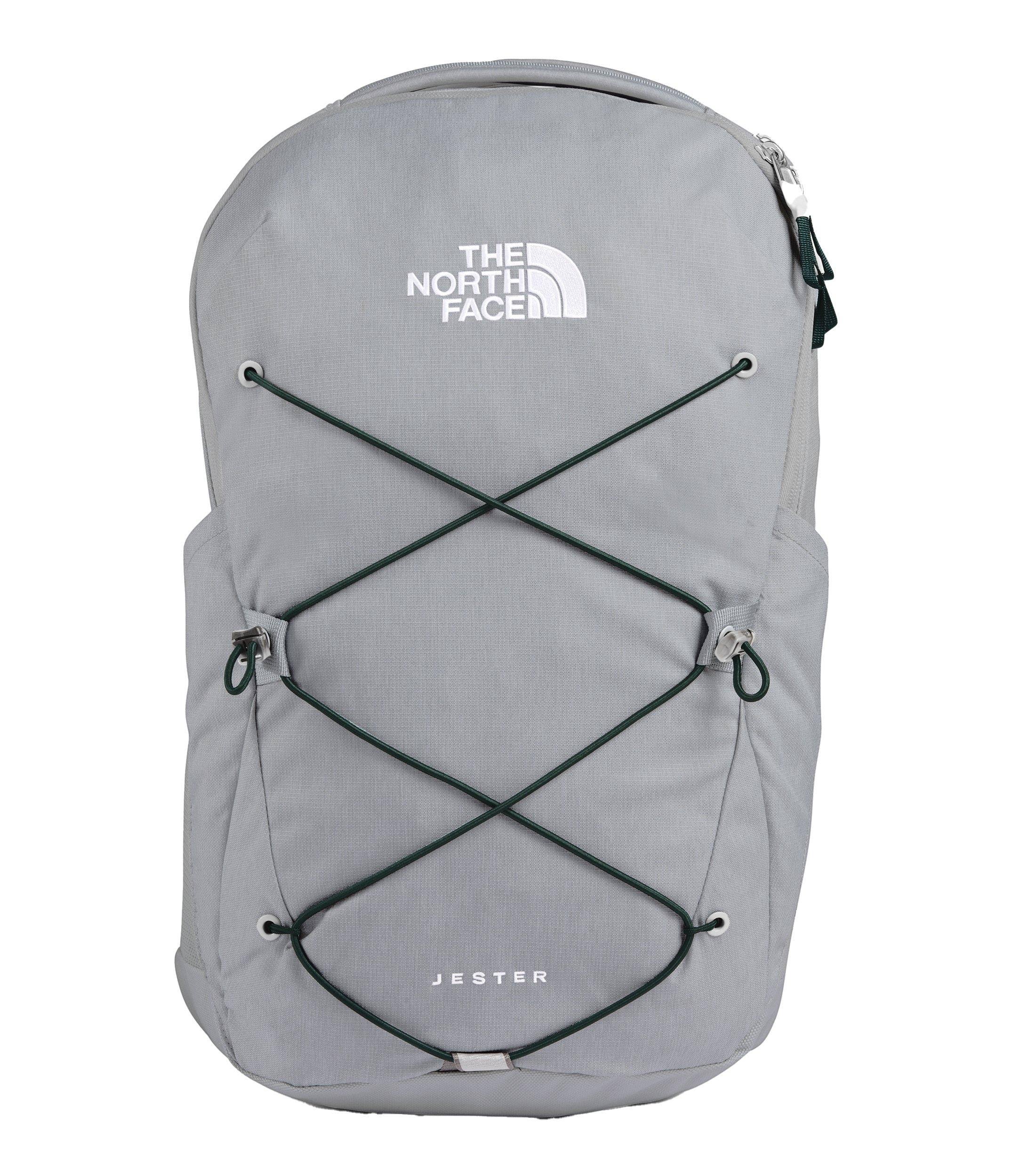 The North Face Jester Backpack (High Rise Grey Light Heather/Scarab Green)