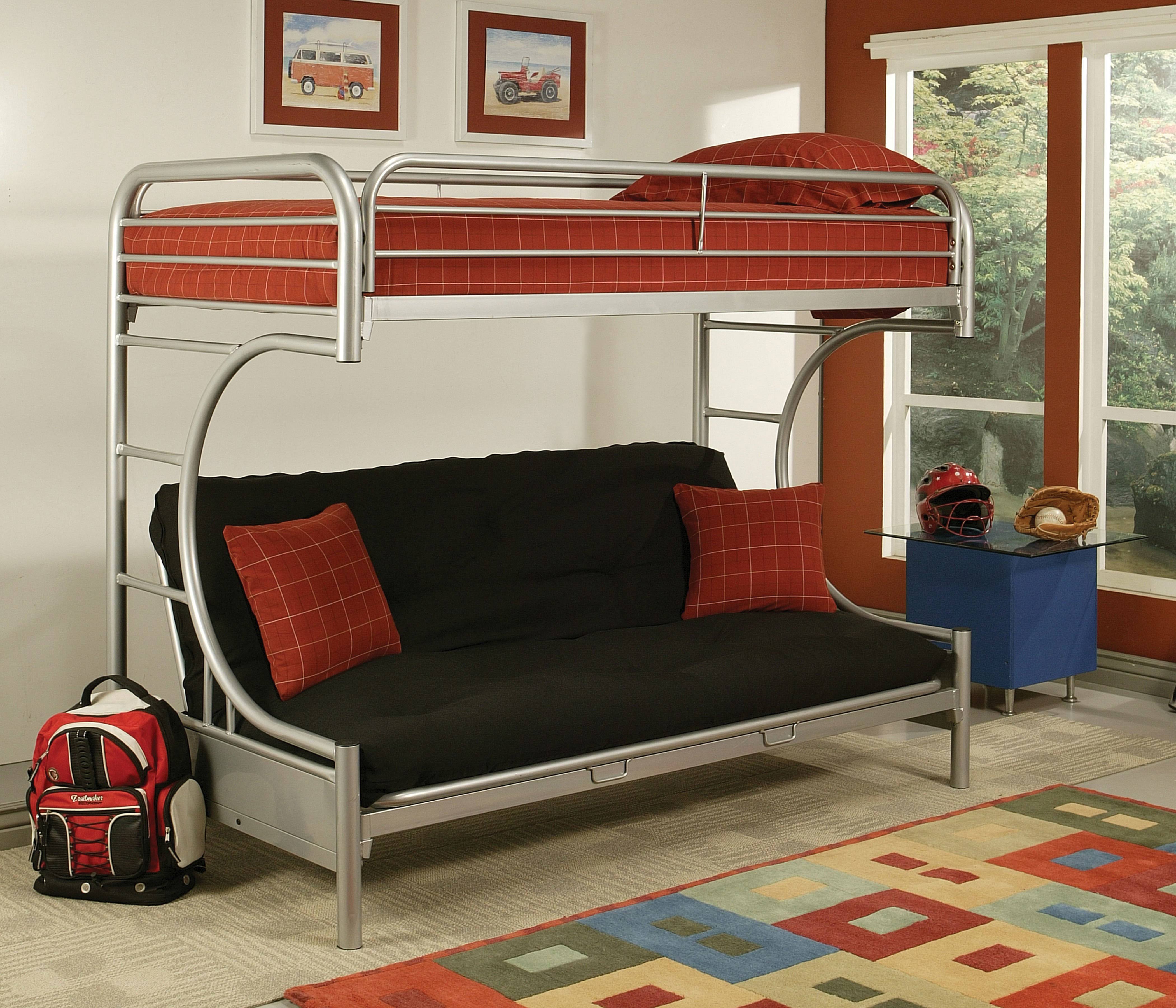 Acme Eclipse Twin/Full/Futon Bunk Bed, Silver