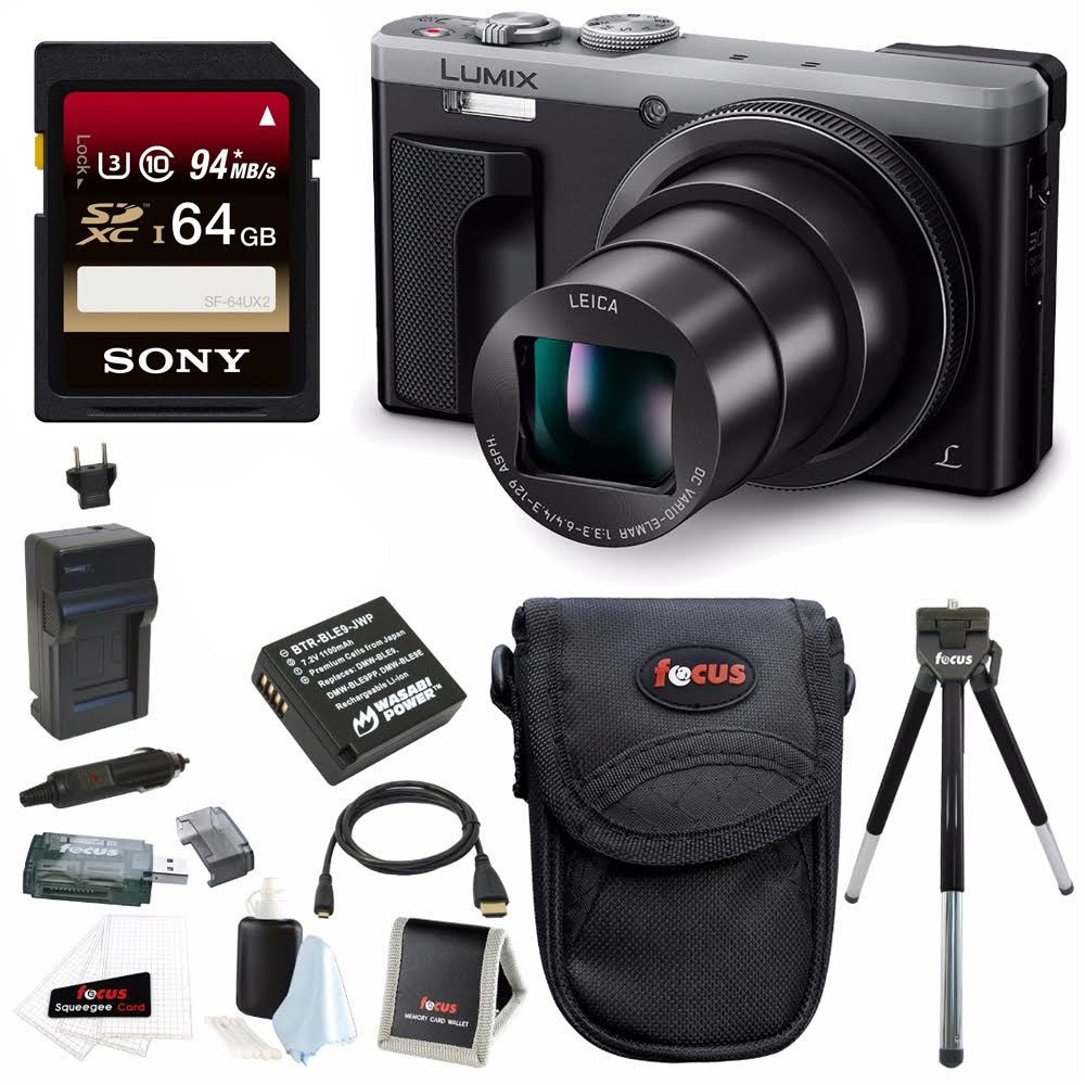 Panasonic Lumix Dmc-zs60 Digital Camera (Silver) w/ 64gb SD Card u0026 Battery Pack Bundle