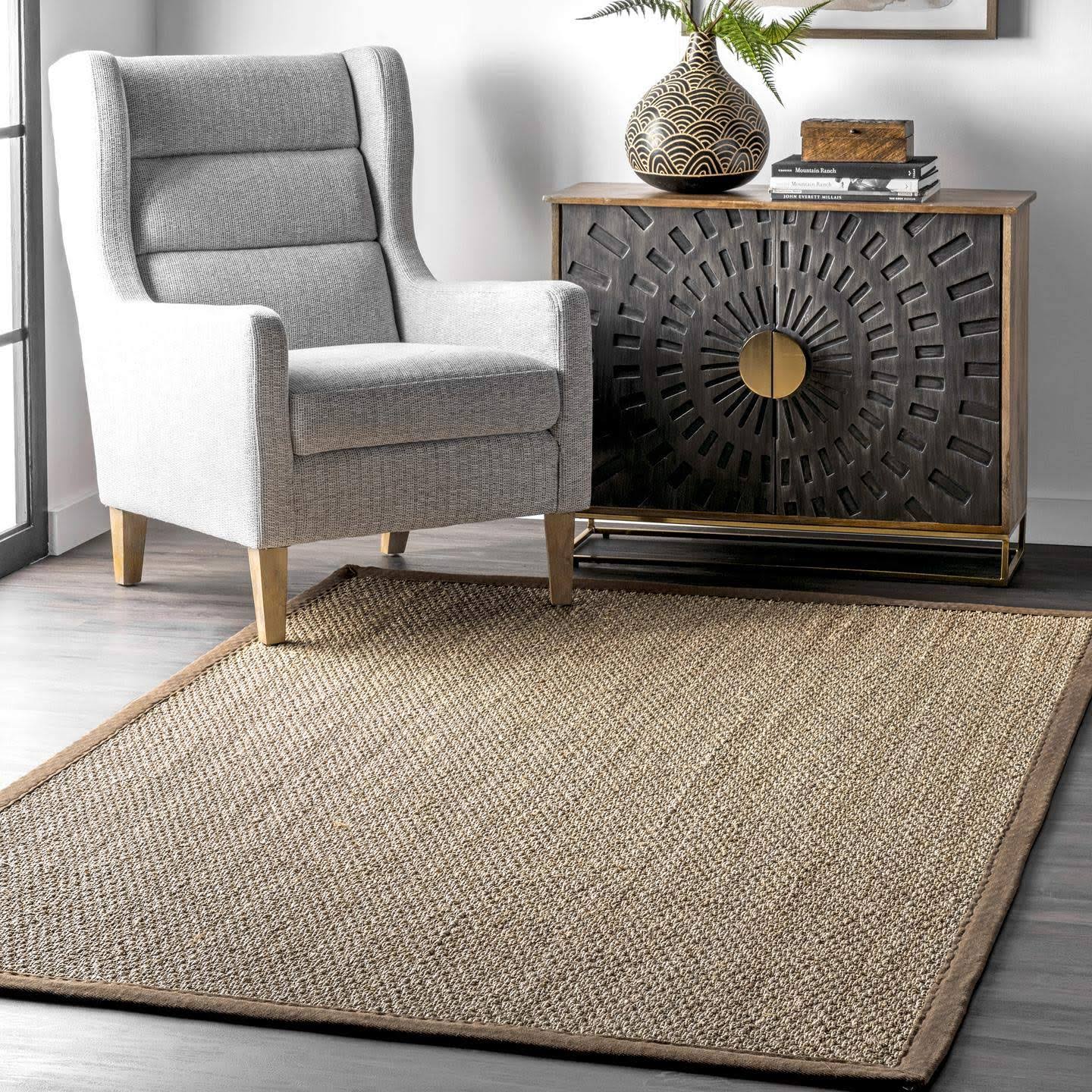 nuLOOM Elijah Seagrass Natural Area Rug, 6& Round, Brown
