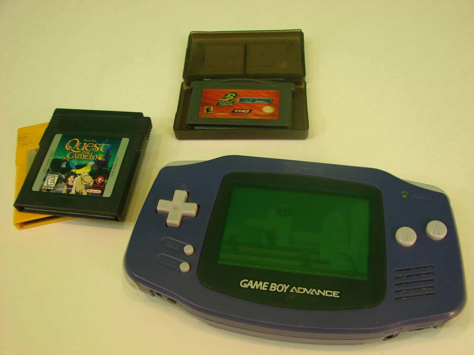 Nintendo Gameboy Advance AGB-001 with Super Mario World and 3 Other Games Tested