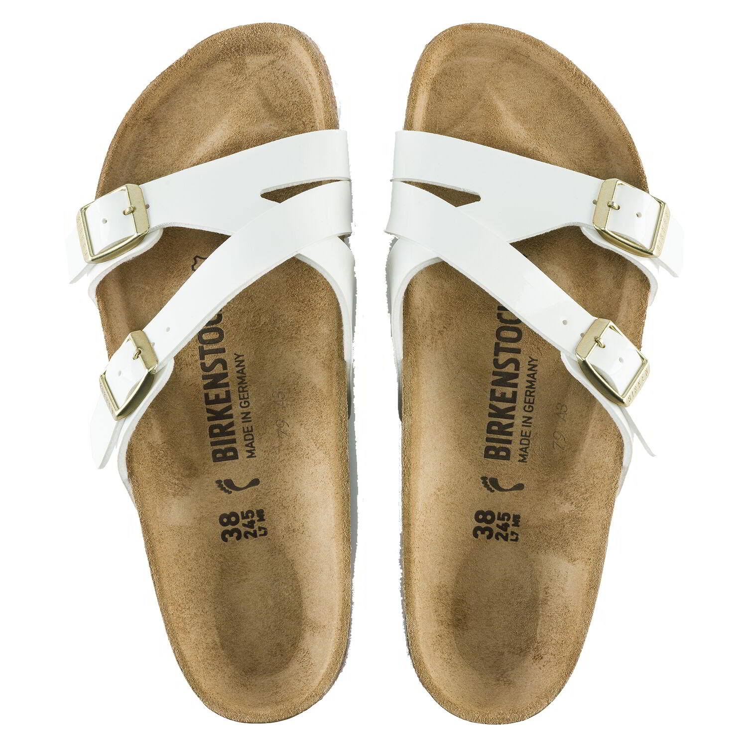 Birkenstock Yao Birko-Flor White Two-Strap Sandals