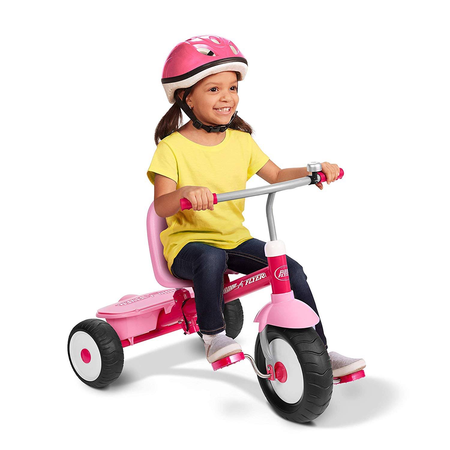 Radio Flyer Deluxe Steer u0026 Stroll Trike, Pink