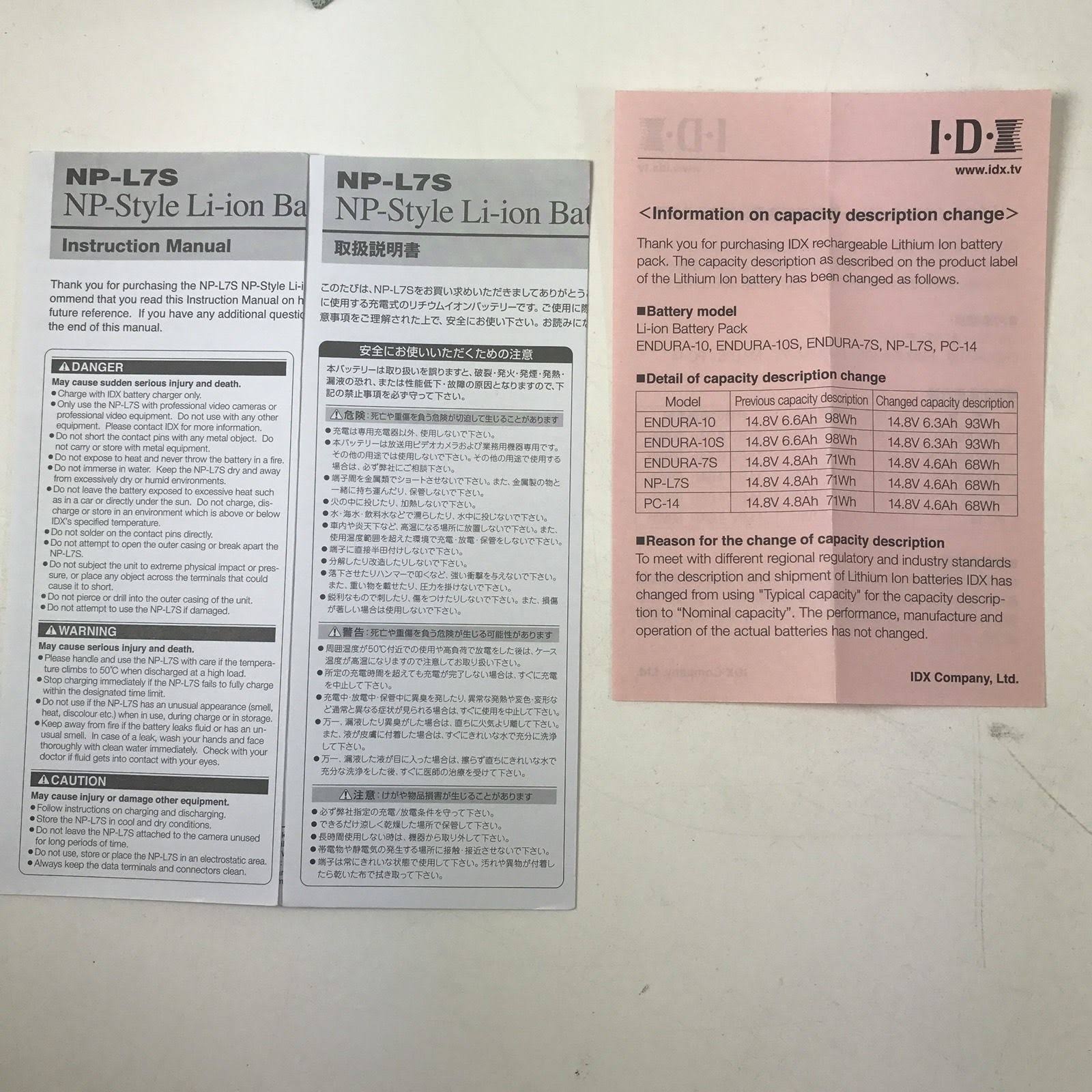 IDX System Technology NP-L7S NP-Style Lithium-Ion Battery