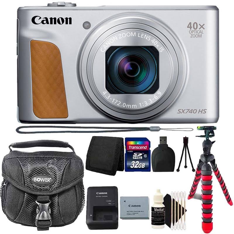 Canon PowerShot Sx740 20.3MP 20.3MP HS Digital Camera Silver with 32GB Top Accessory Kit