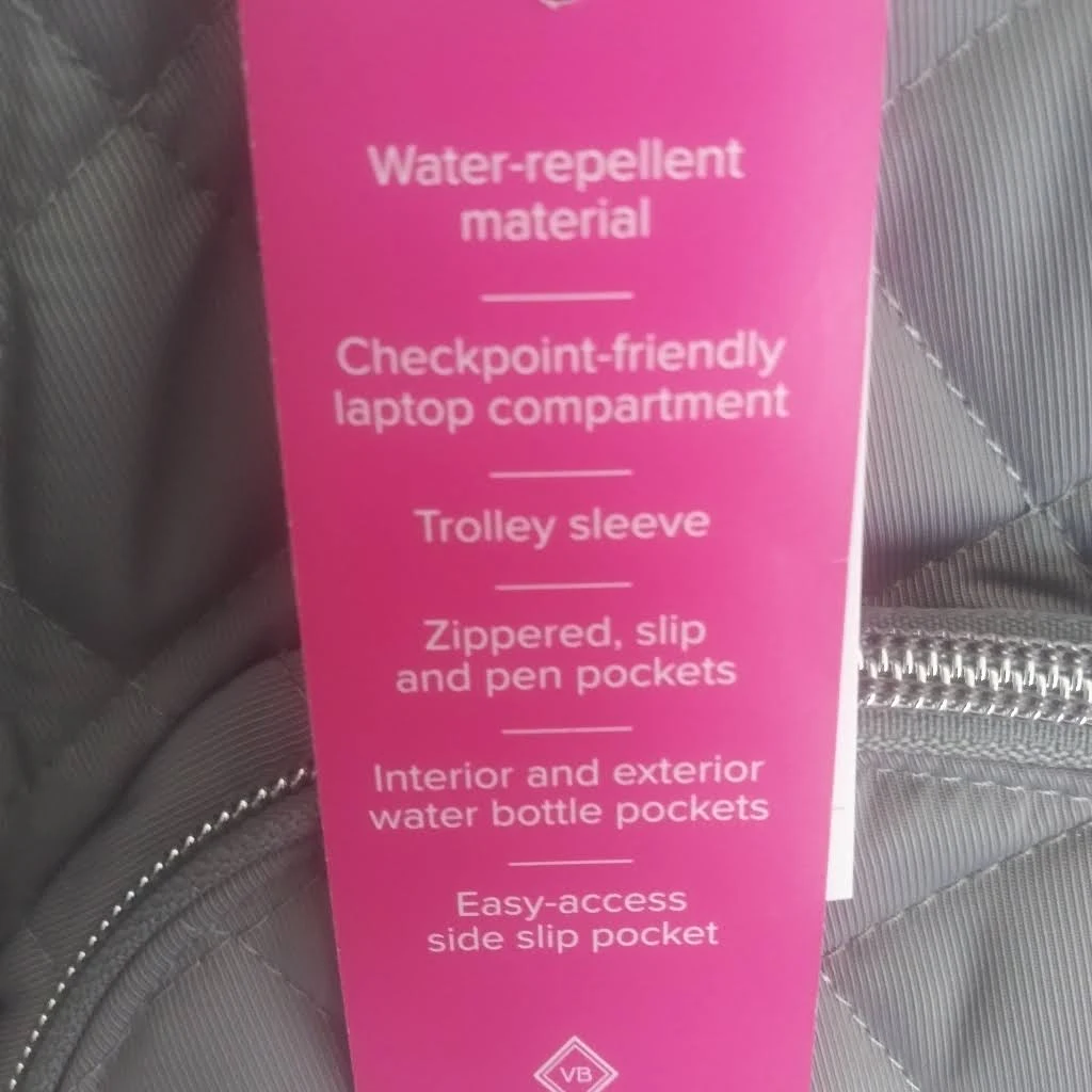 Vera Bradley Commuter Backpack, Women's, Size: One size, Gray