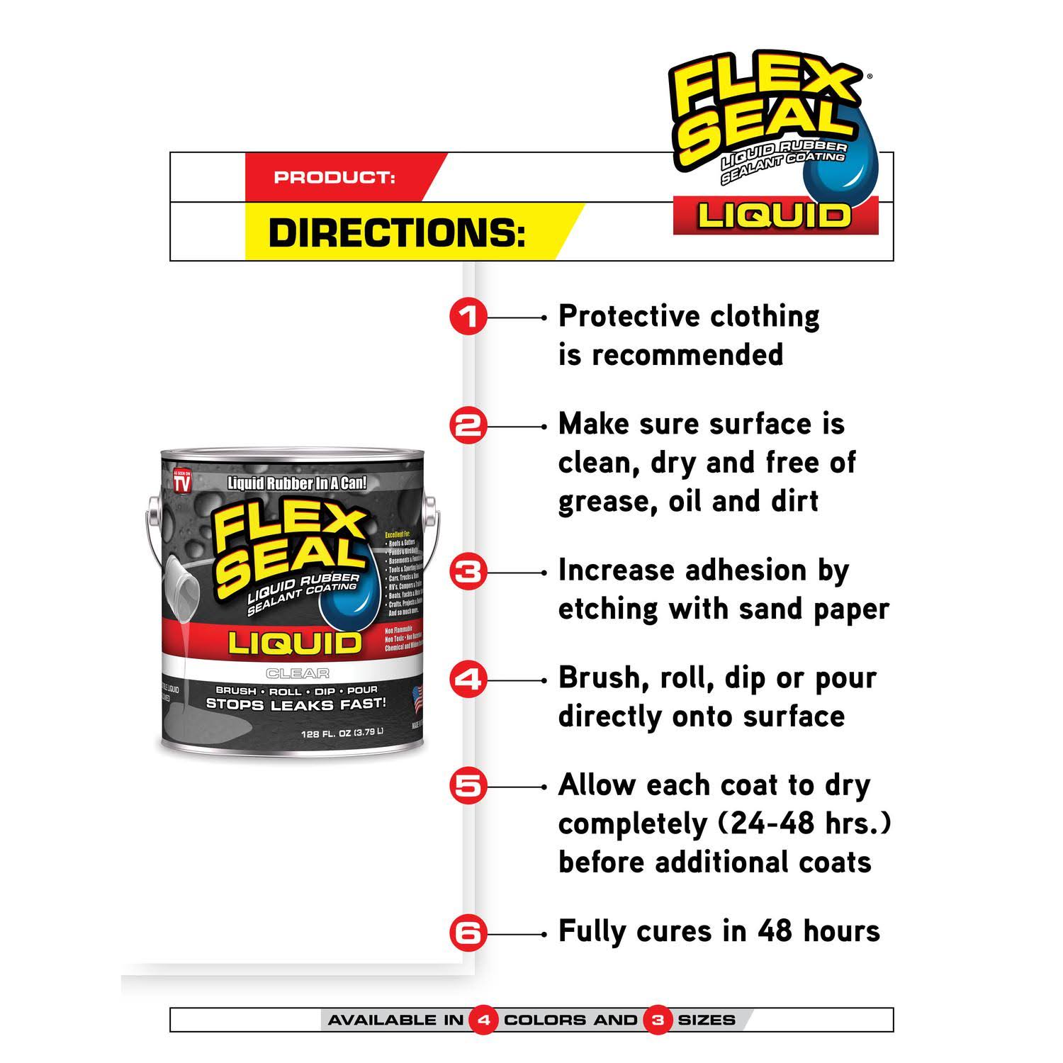 Flex Seal Clear Liquid Rubber Sealant Coating 1 gal.