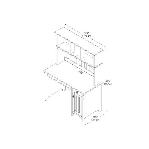 Bush Furniture Salinas Computer Desk with Hutch in Antique White