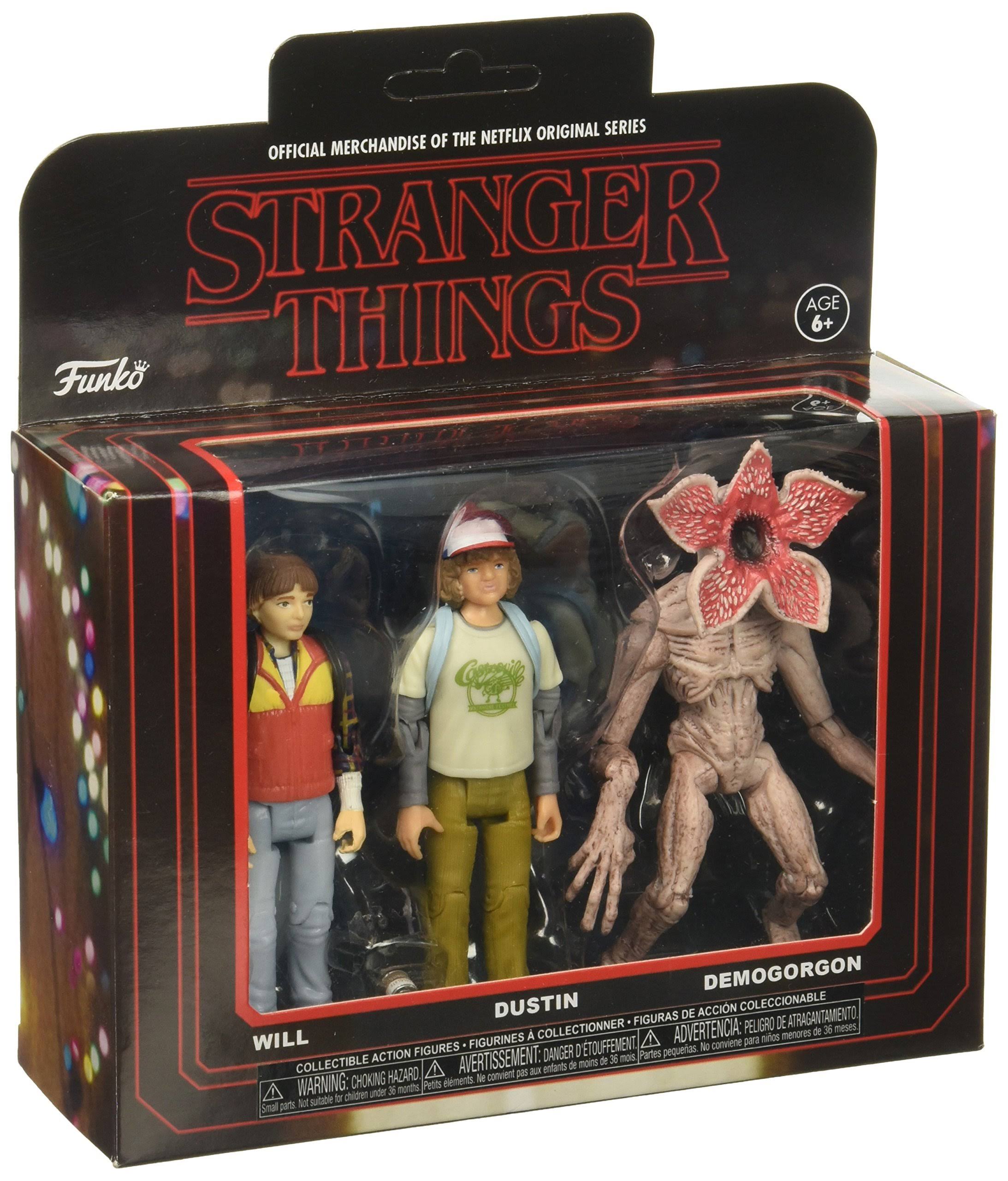 Funko Stranger Things Will, Dustin u0026 Demogorgon Action Figure 3-Pack