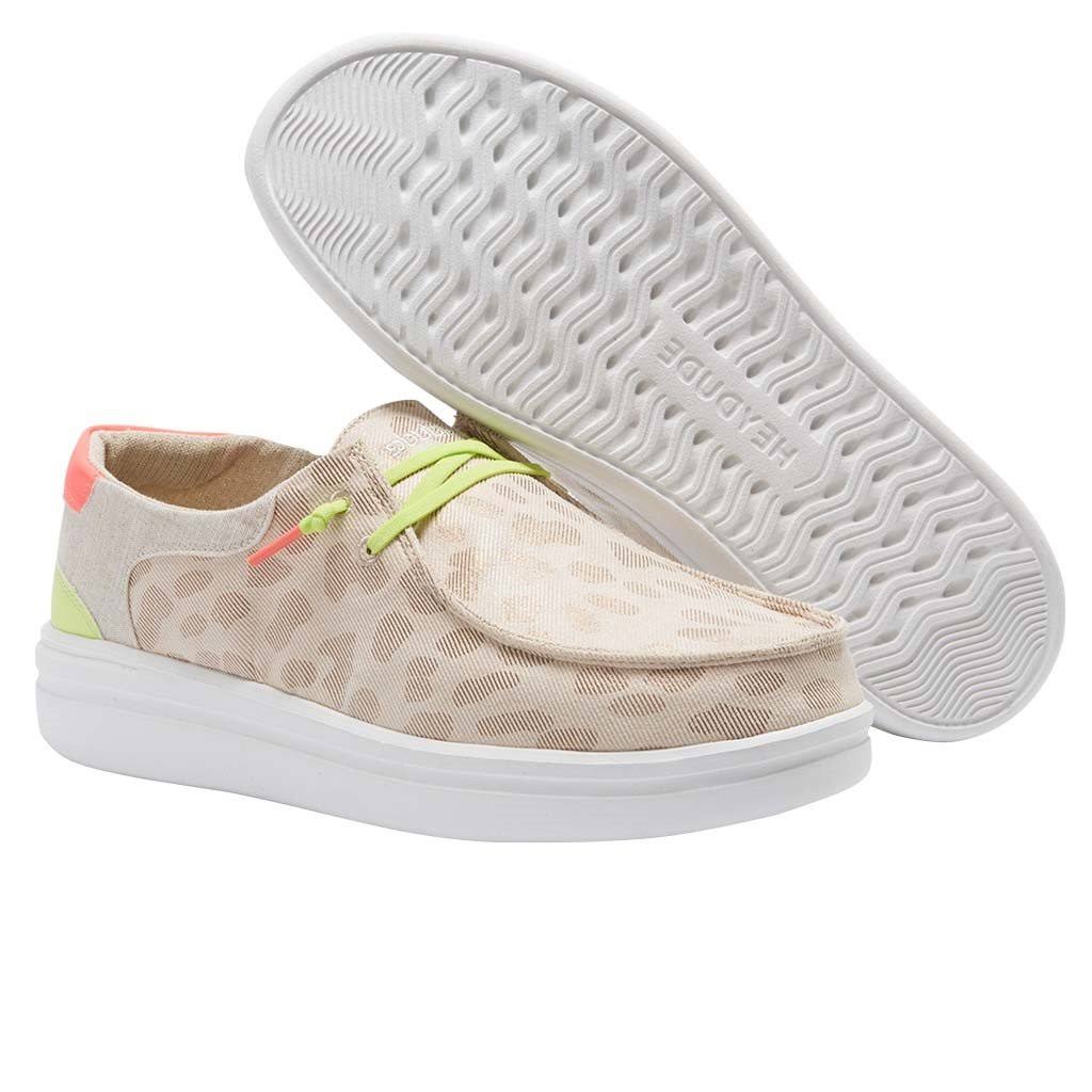 Hey Dude Wendy Rise Women's Shoes Leopard Neon Beige : 8 M