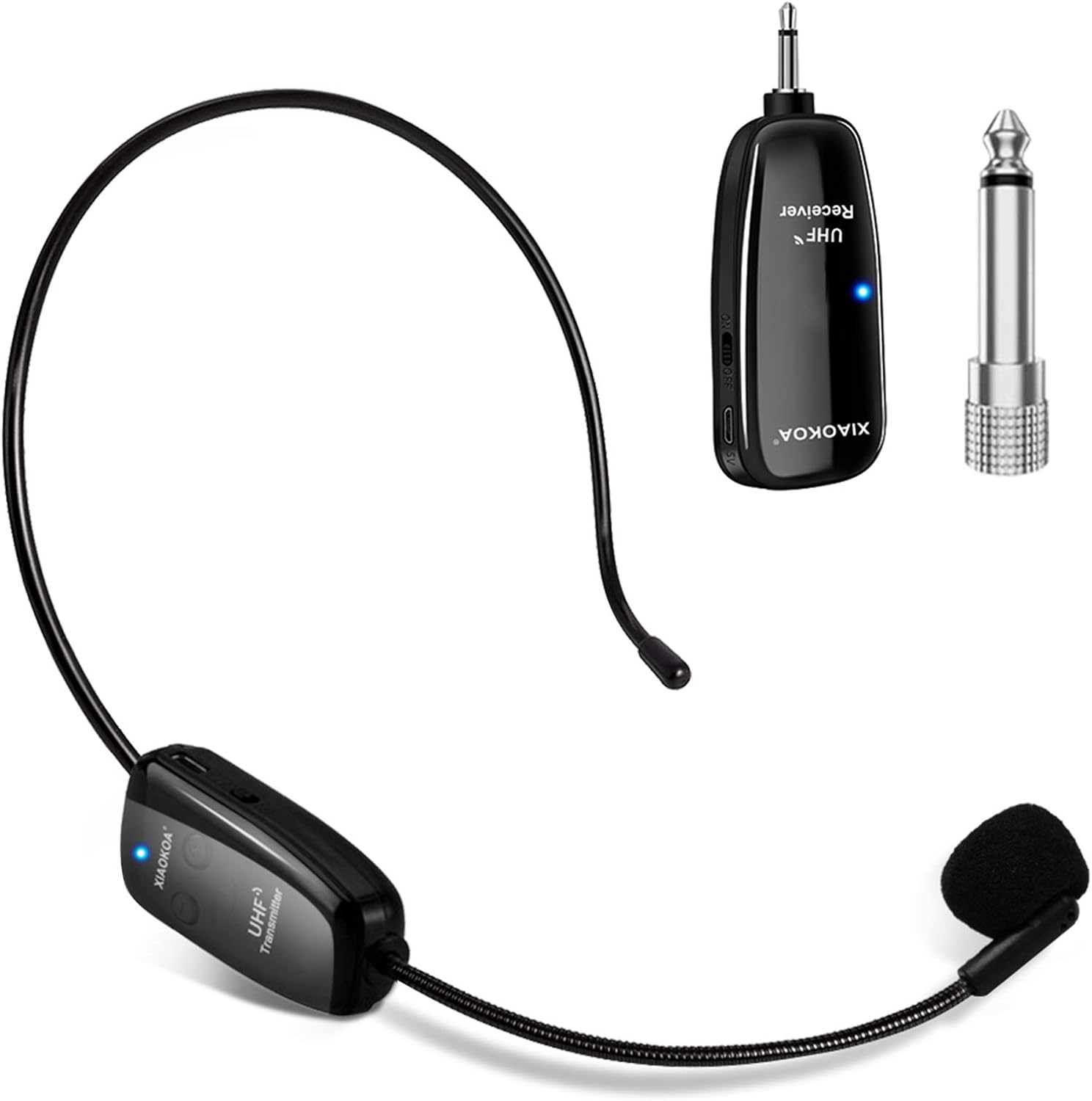 Wireless Microphone Headset, UHF Wireless Mic Headset and Handheld 2 in 1, 160 ft Range for Voice Amplifier, Stage Speakers, Teacher, Tour Guides, Fitness Instructor（Do Not Support Phone/Mac/Laptop）