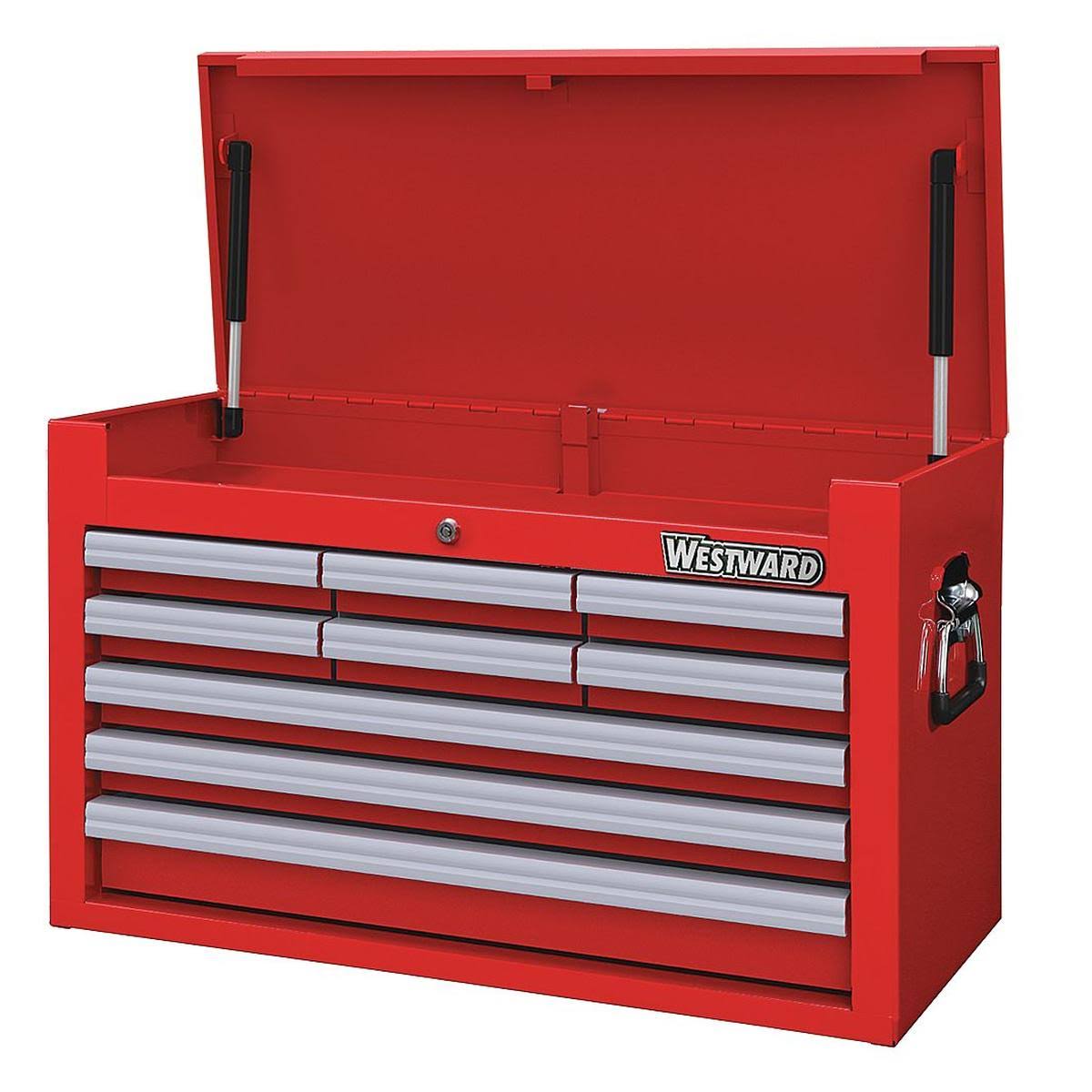Westward 32H878 26x22 Top Chest, 9 Drawers, Red