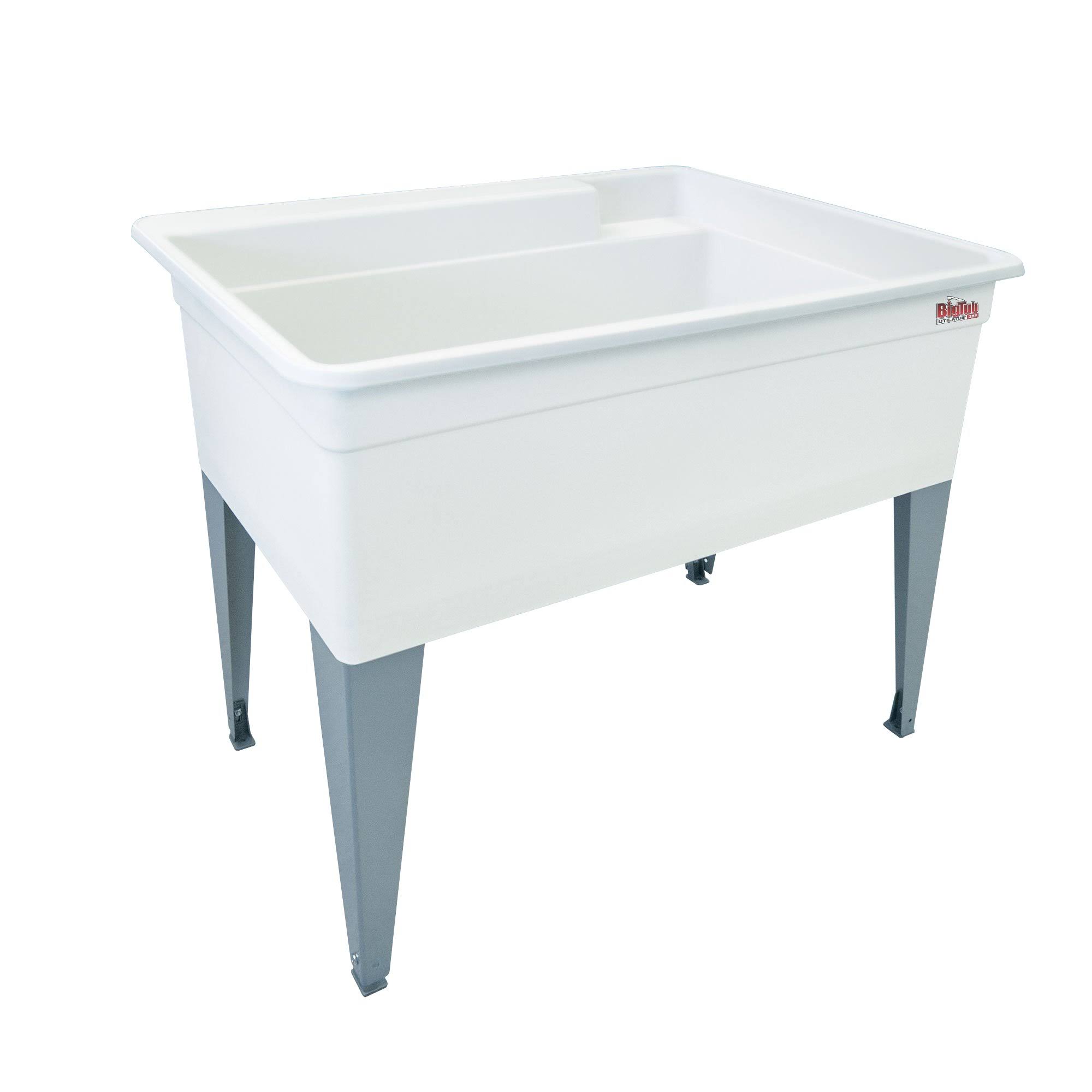 Bigtub Utilatub 40 in. x 24 in. Polypropylene Utility Tub in White with Legs 28F