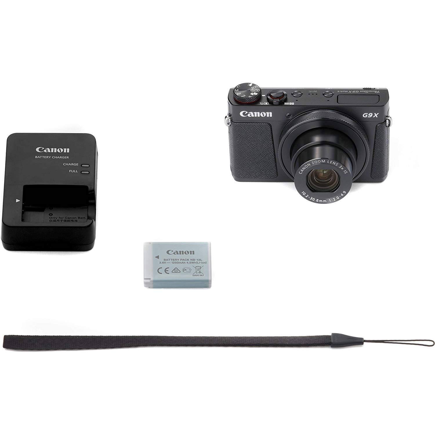 Canon PowerShot G9 x Mark II Digital Camera (Black) w/ 2 x 32GB SD Card
