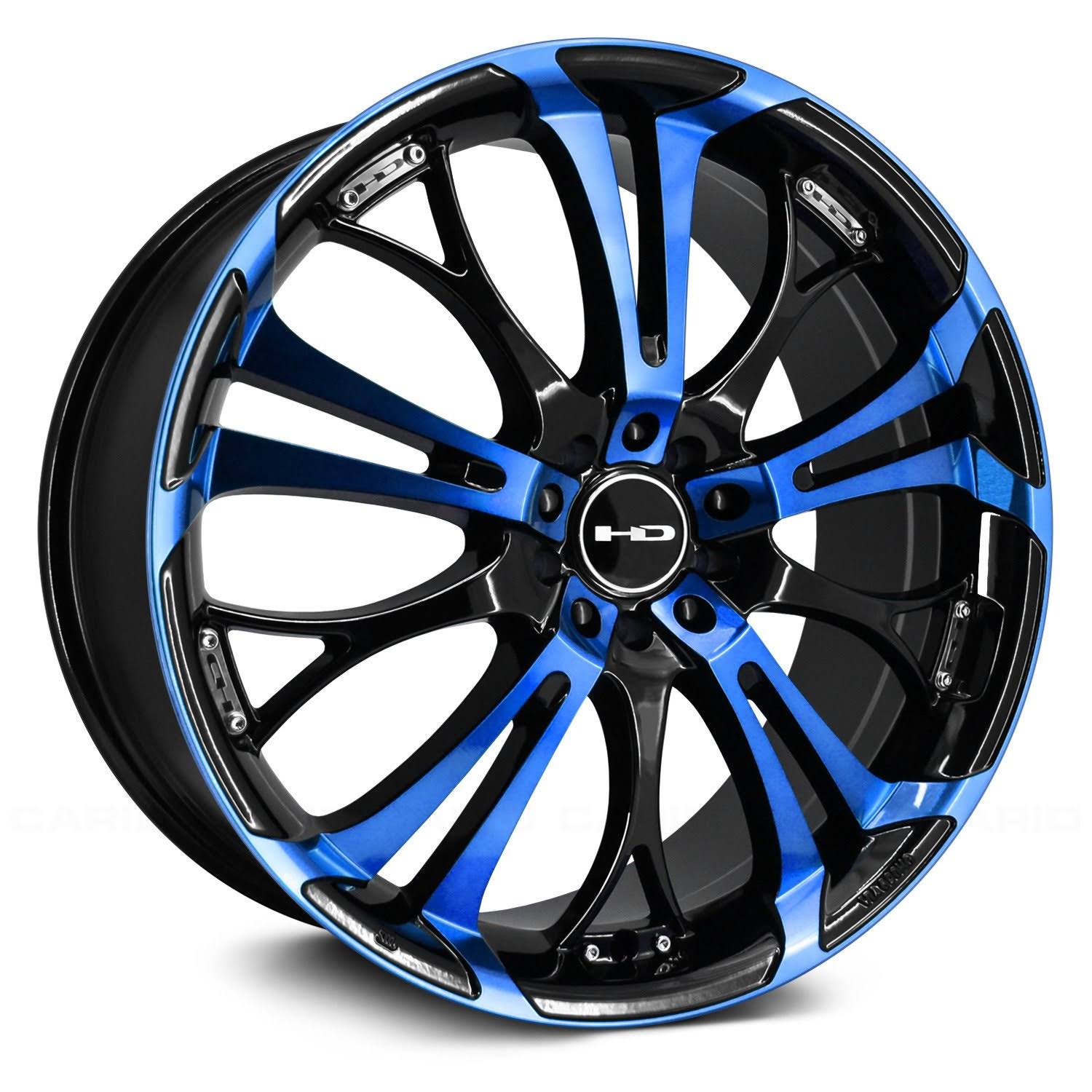 HD Wheels - Spinout Gloss Black with Blue Face (17x22 x 7