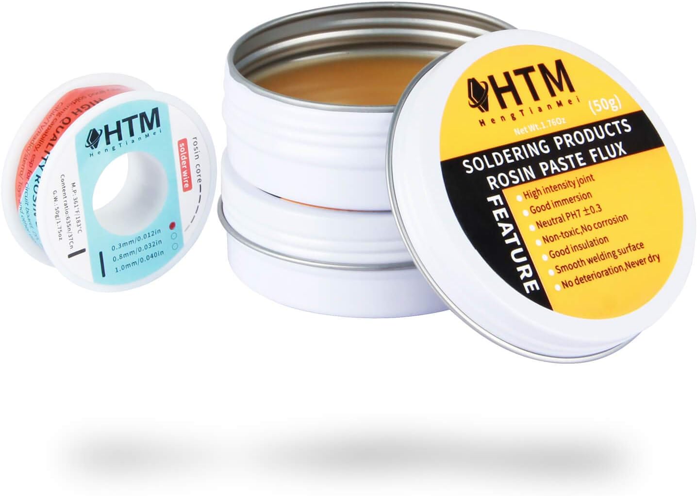 Soldering Flux Kit Soldering Flux Paste And 63/37 Tin Lead Rosin Core Solder Wire For Electrical Soldering And Pcb Repairs