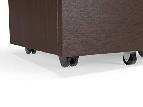 HON Basyx Commercial-Grade Mobile Wooden Pedestal, Filing Cabinet, Walnut (BSXMWPMW)