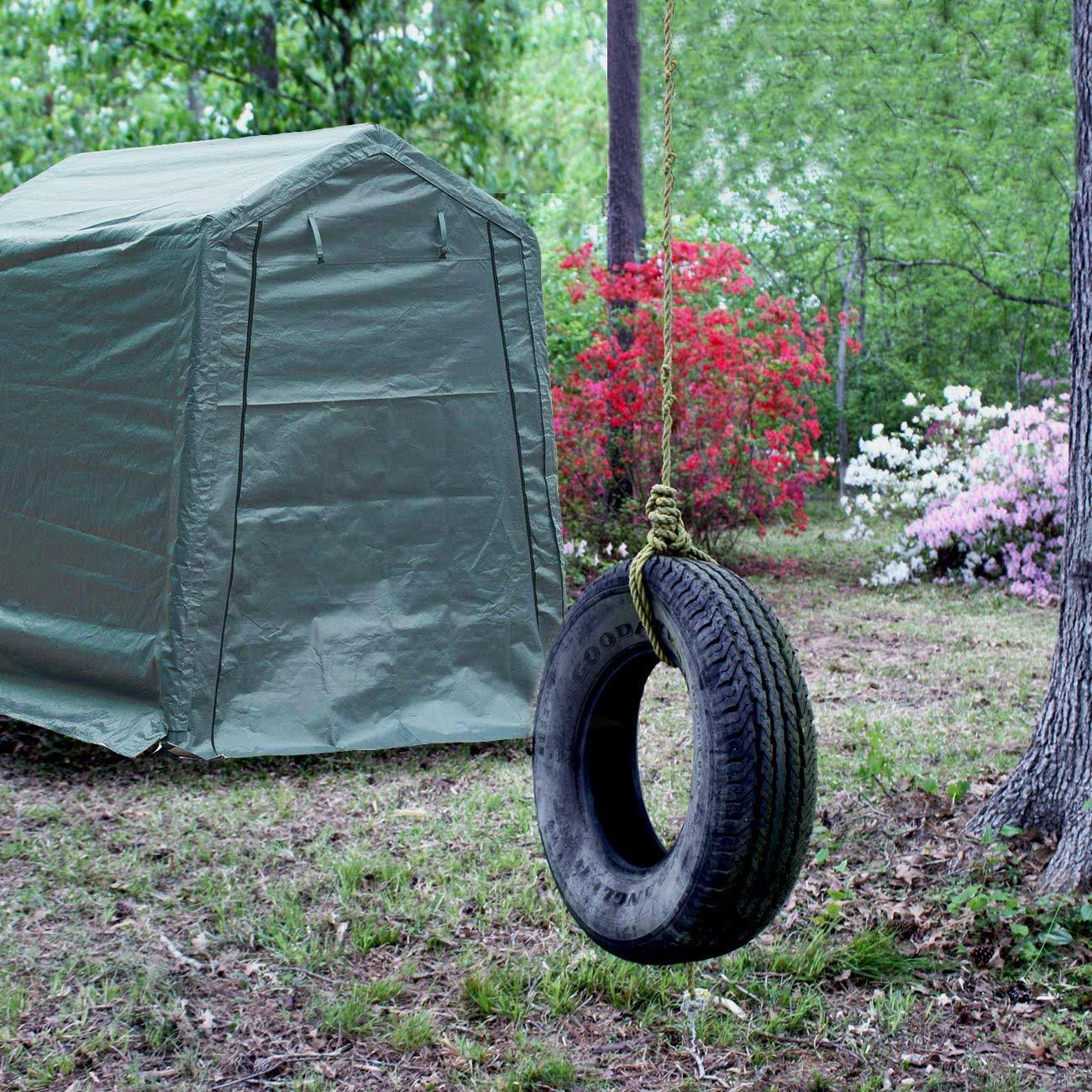 Abba Patio Storage Shelter 6 x 8- Feet Outdoor Shed Heavy Duty Canopy Grey