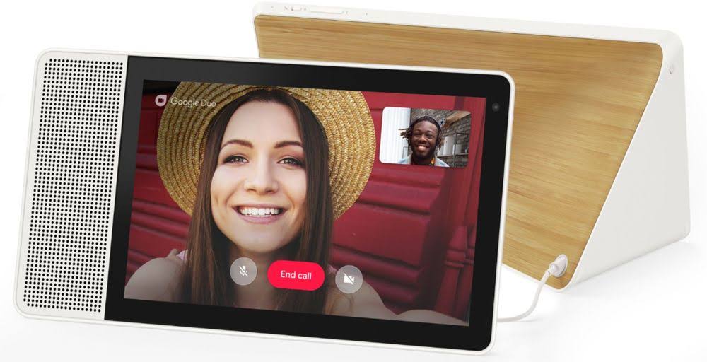 Lenovo Smart Display with Google Assistant - White/Bamboo - 10x22