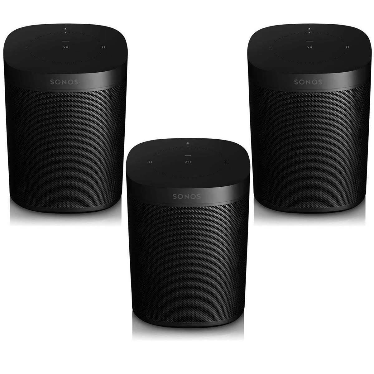 Sonos One 3 Pack (Gen 2) Smart Speaker with Built-in Alexa Voice Control, Wi-Fi, Black