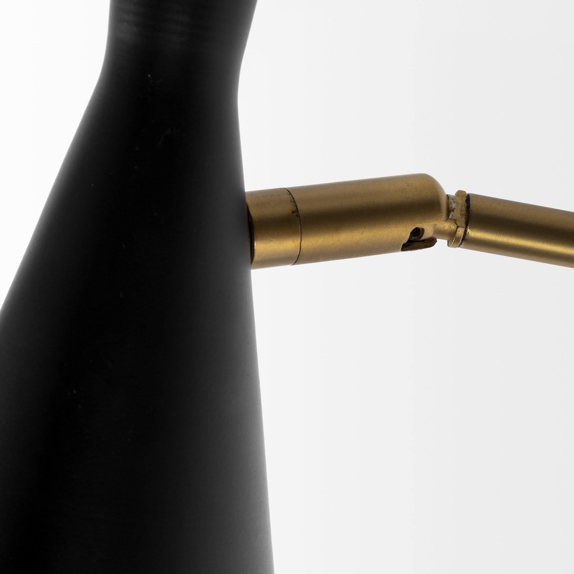 Mercana Tremont I 13x22 Black/Gold Metal Conical Shade Wall Sconce