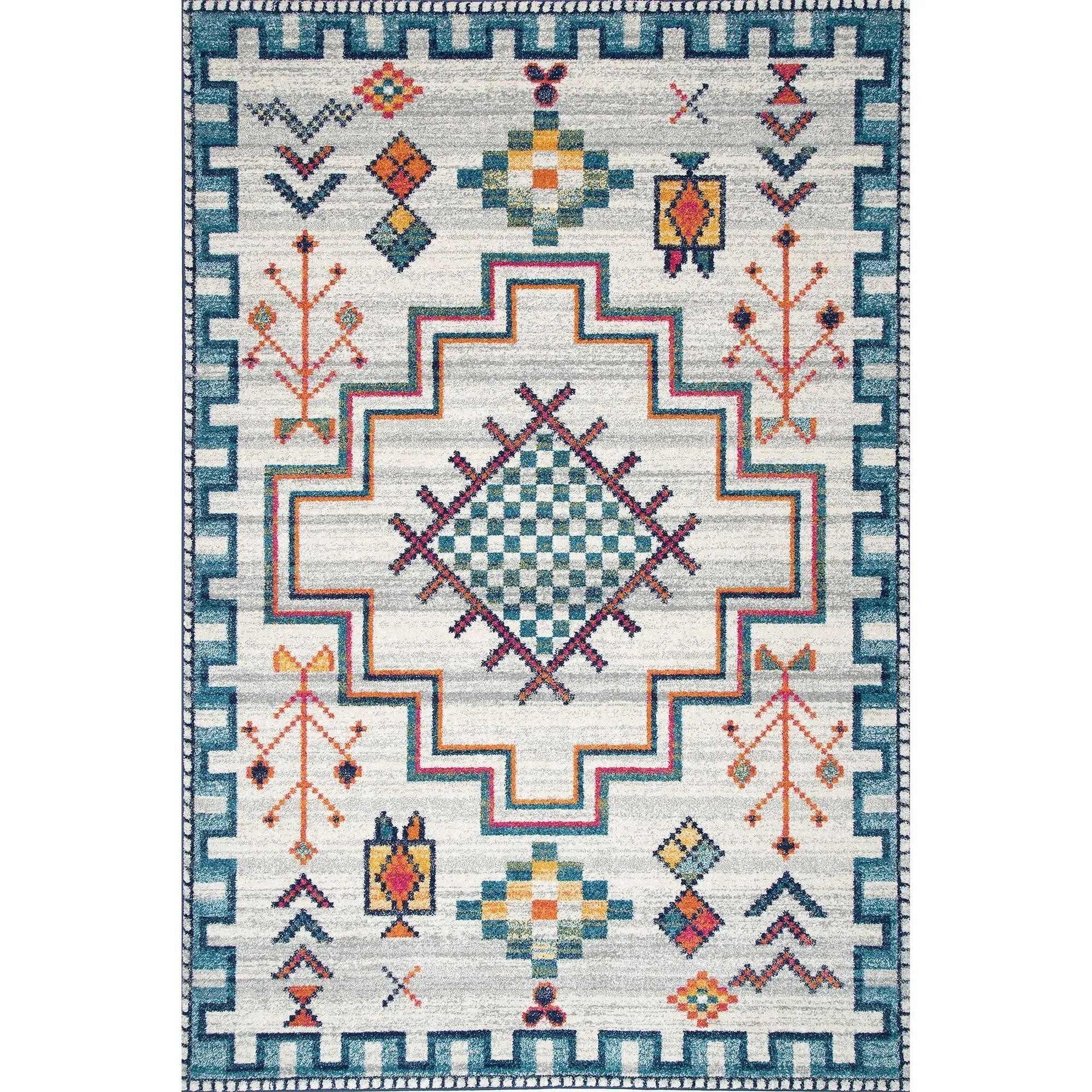 nuLOOM Richelle Tribal Medallion Blue 8& x 10& Area Rug