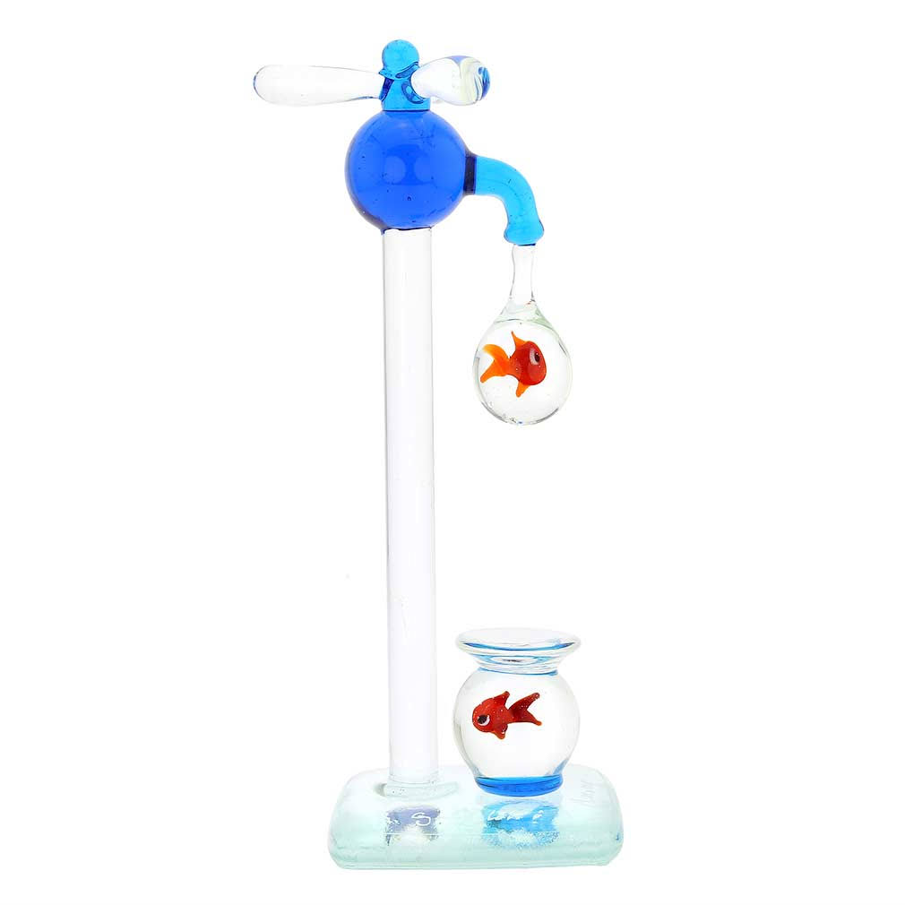 Murano Glass Faucet and Aquarium with Fish