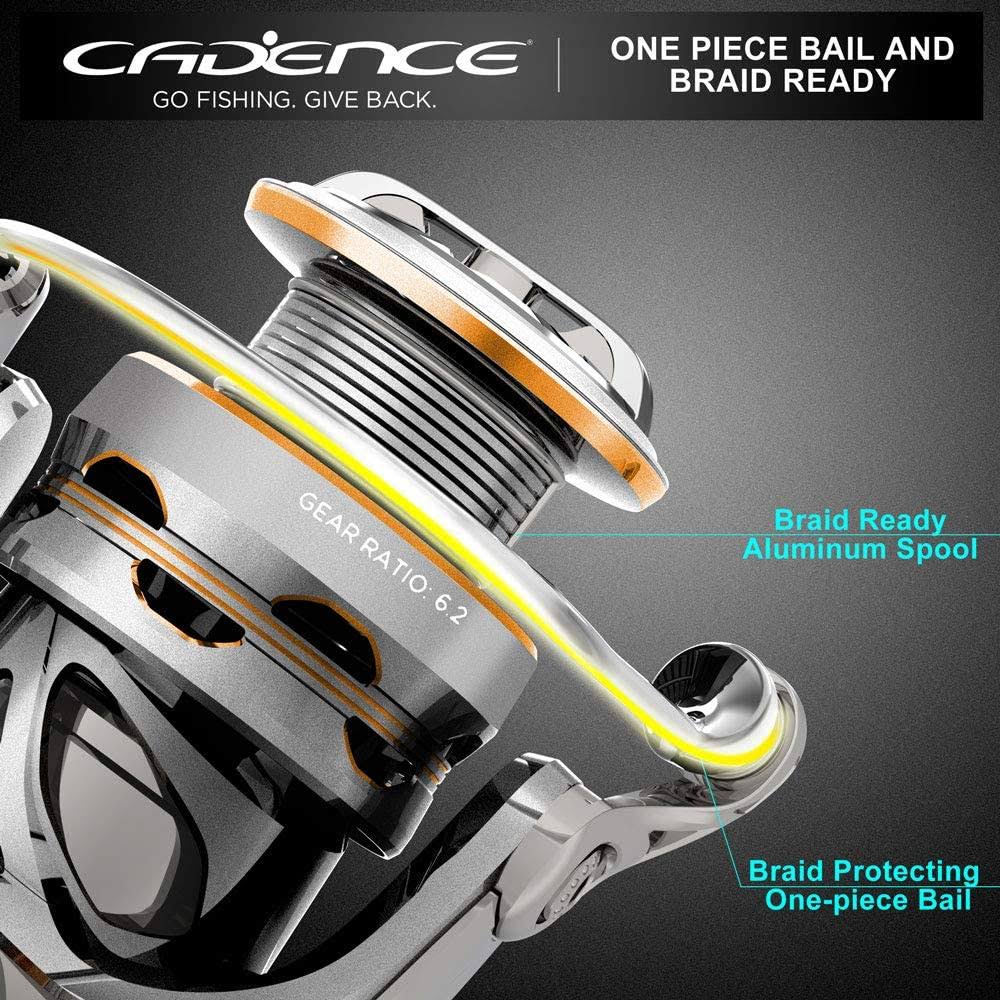 Cadence CS8 Spinning Reel Ultralight Fast Speed Premium Magnesium Frame Fishing Reel with 10 Low Torque Bearings Super Smooth Po