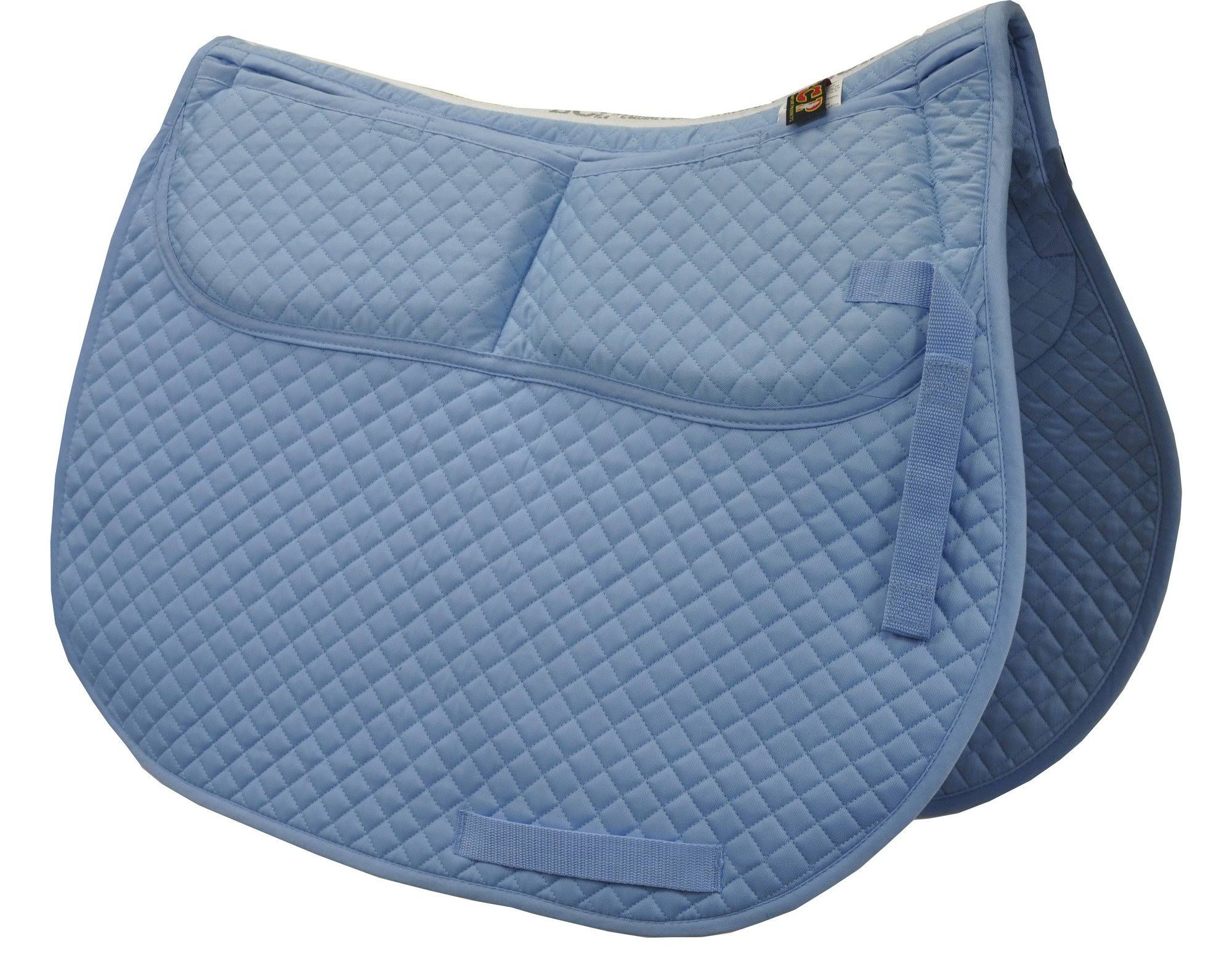 ECP Cotton Correction All Purpose Saddle Pad - Memory Foam Pockets, Blue