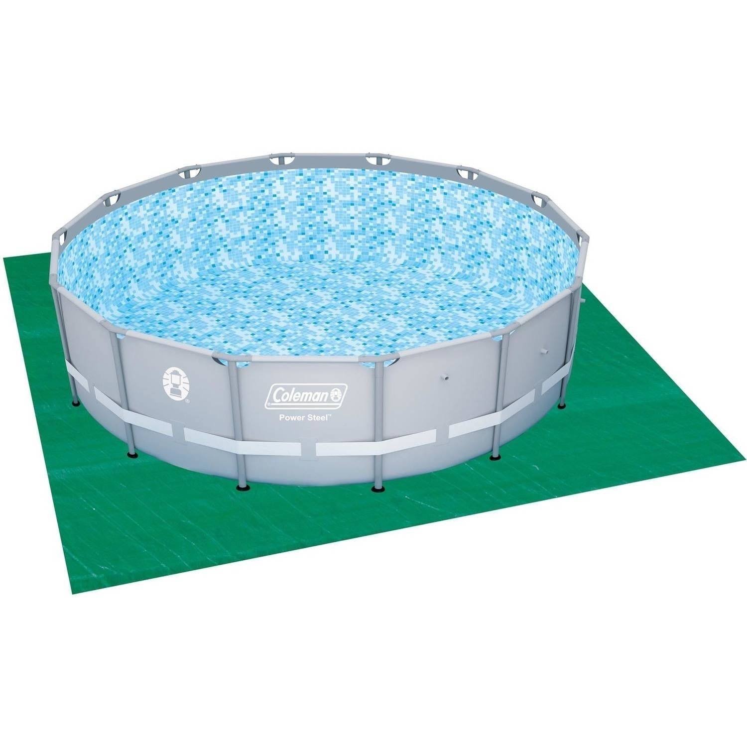 Coleman Power Steel 22& x 52 inch Frame Swimming Pool Set, Gray