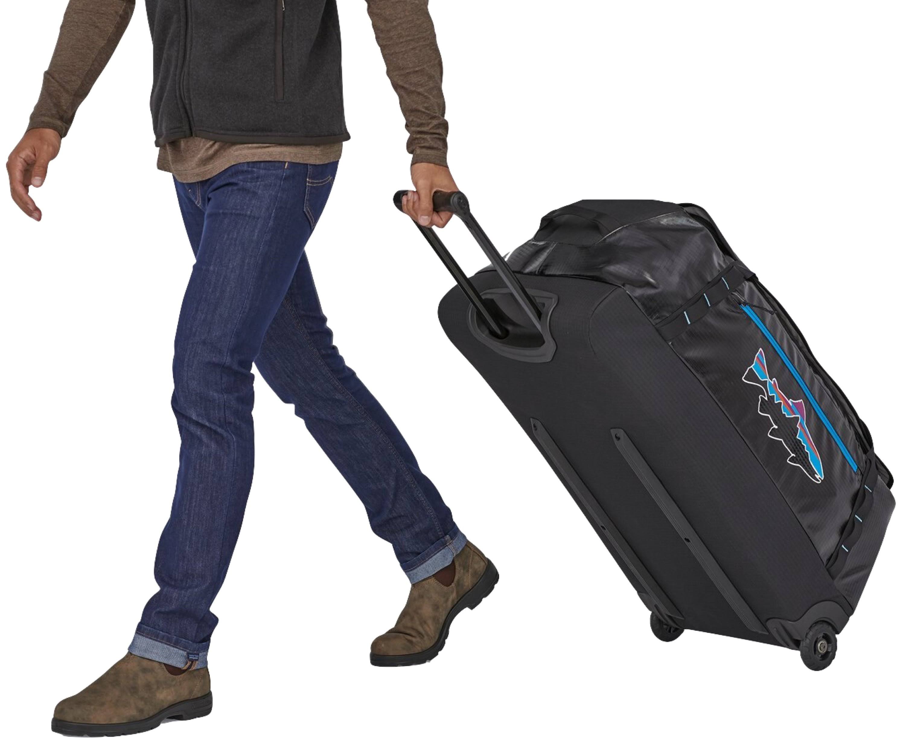 Patagonia Black Hole Wheeled Duffel 100L - Black w/Fitz Trout