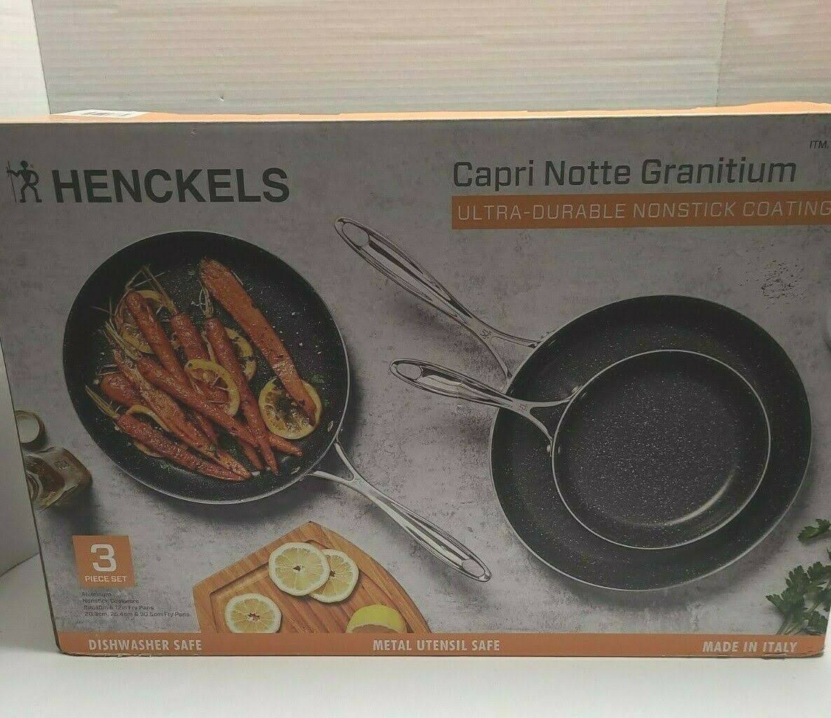 Henckels Capri Notte Granitium Ultra-Durable Nonstick Coating 3 Piece Pan Set