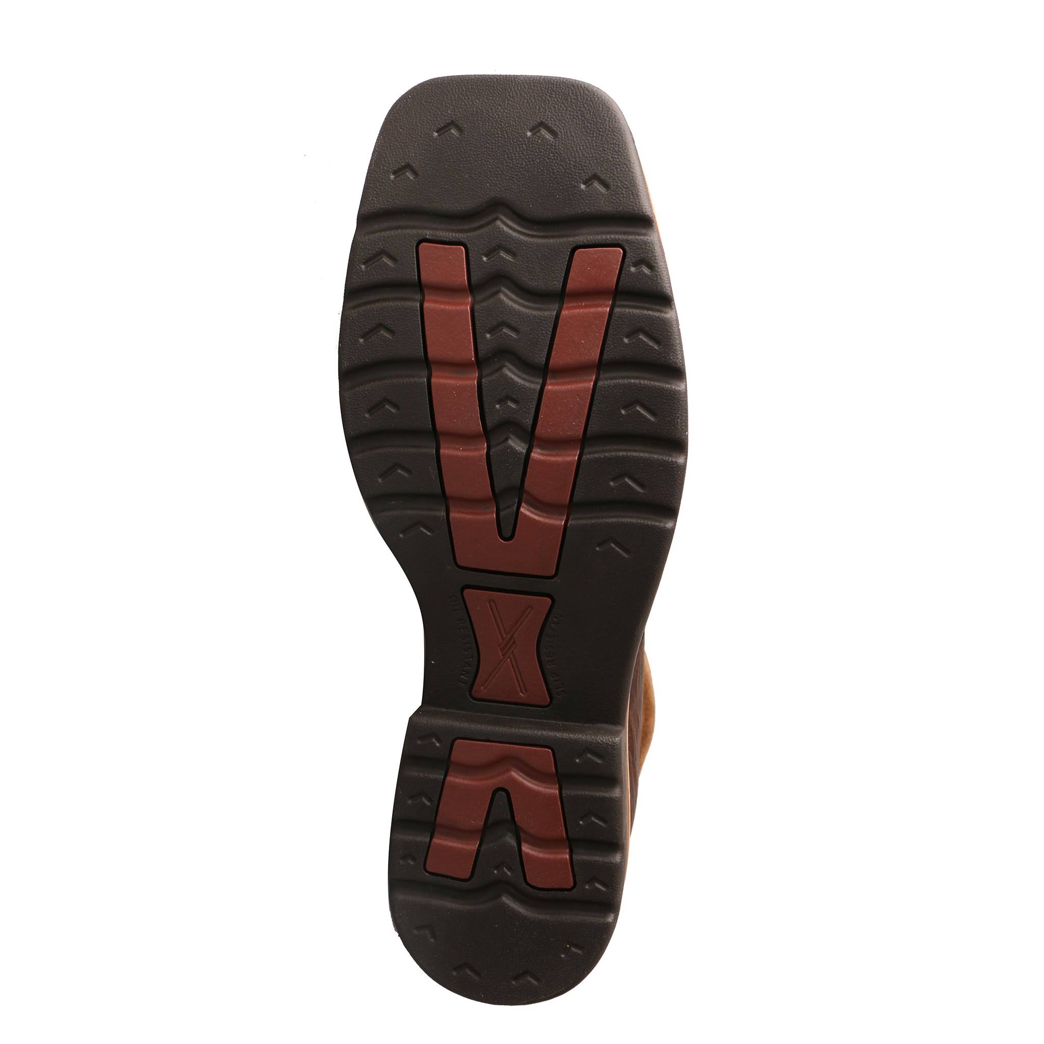 Twisted x Boots Men's MLCALW1 Lite Work Lacer Alloy Toe Boot, Dark Brown Leather