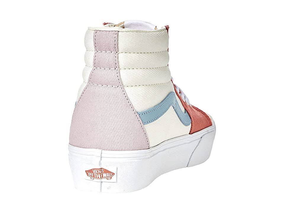 Vans Twill Sk8-Hi Platform 2.0 (Pastel Block/True White) 8.5 Men \x3d 10.0 Women