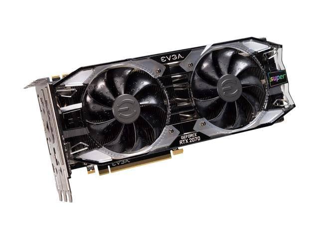 EVGA GeForce RTX 2070 Super XC Ultra+ Video Card, Overclocked, 2.75-Slot Extreme Cool Dual, 70C Gaming, RGB, Metal Backplate, 08