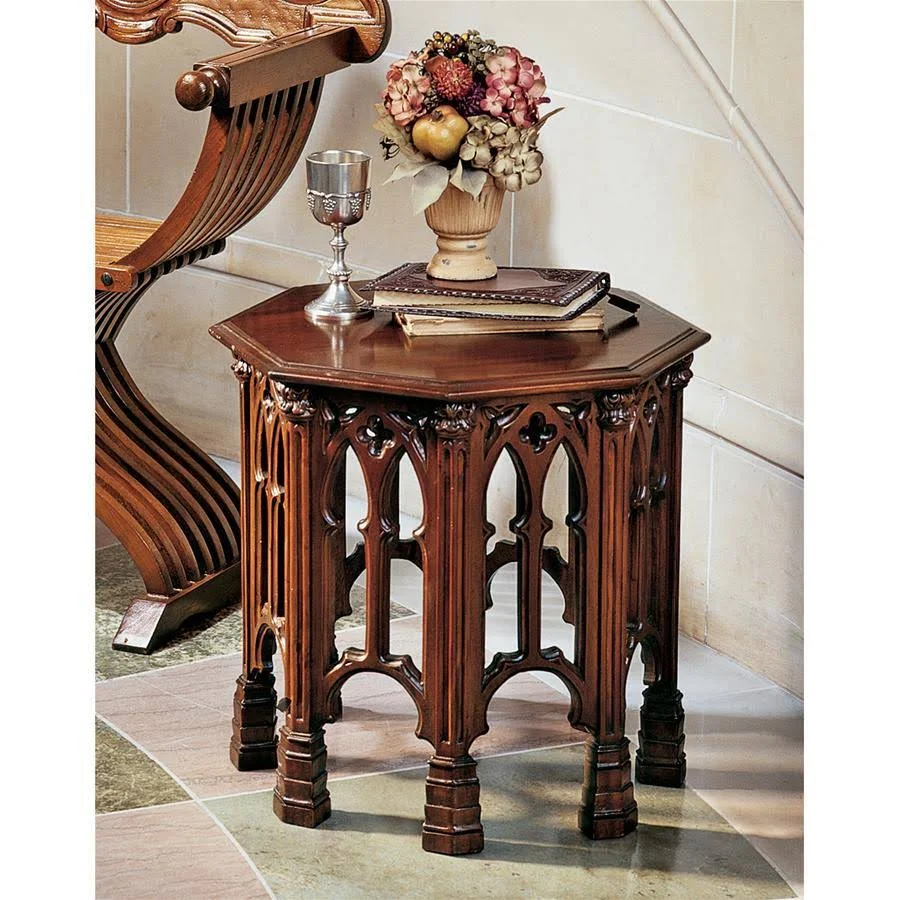 Design Toscano AF87237 Gothic Revival Octagonal Side Table
