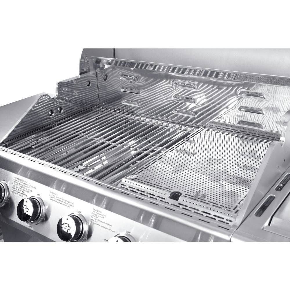 Evolution 5-Burner Propane GAS Grill in Stainless Steel with Side Burner and Infrared Technology